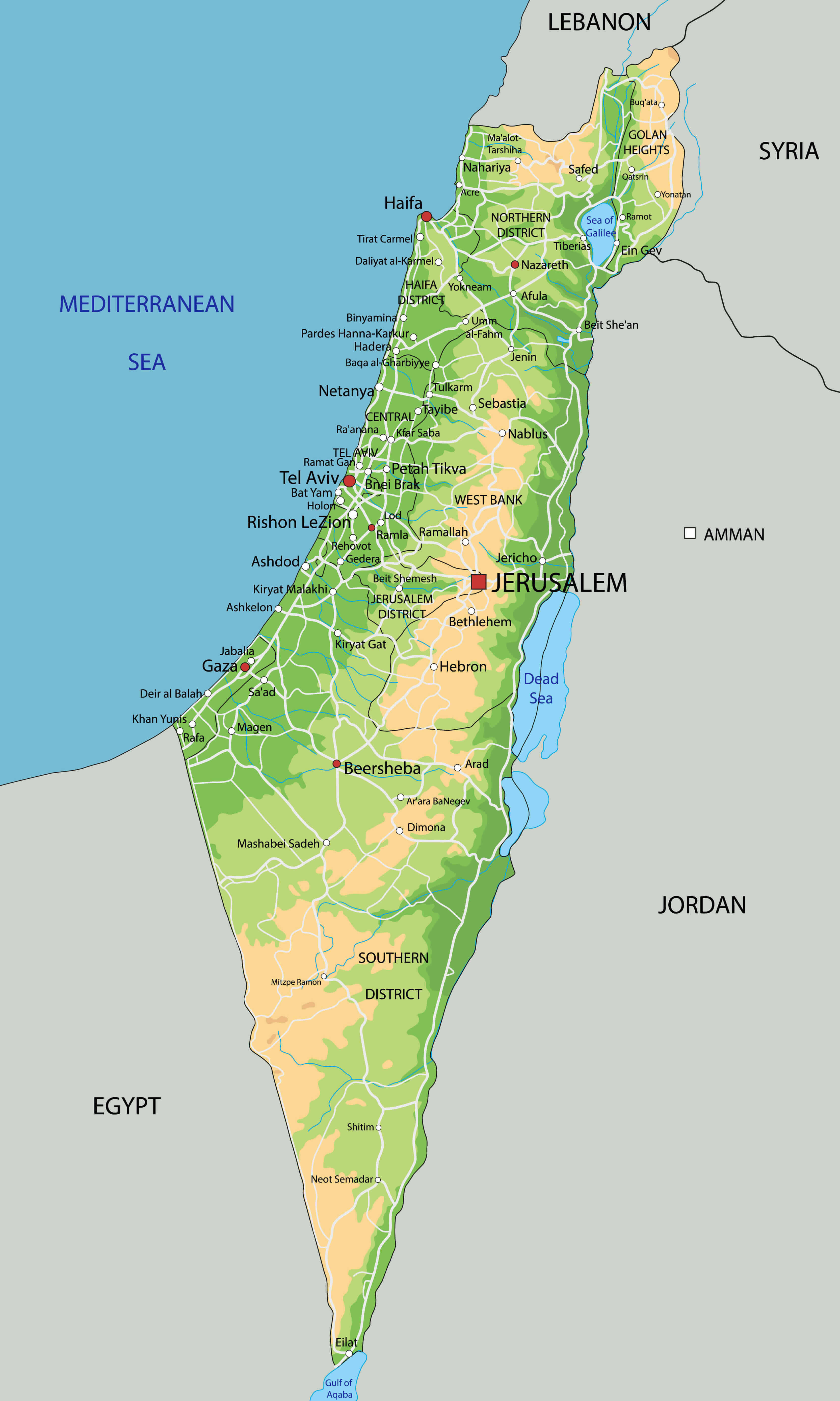 High-resolution Israel physical map