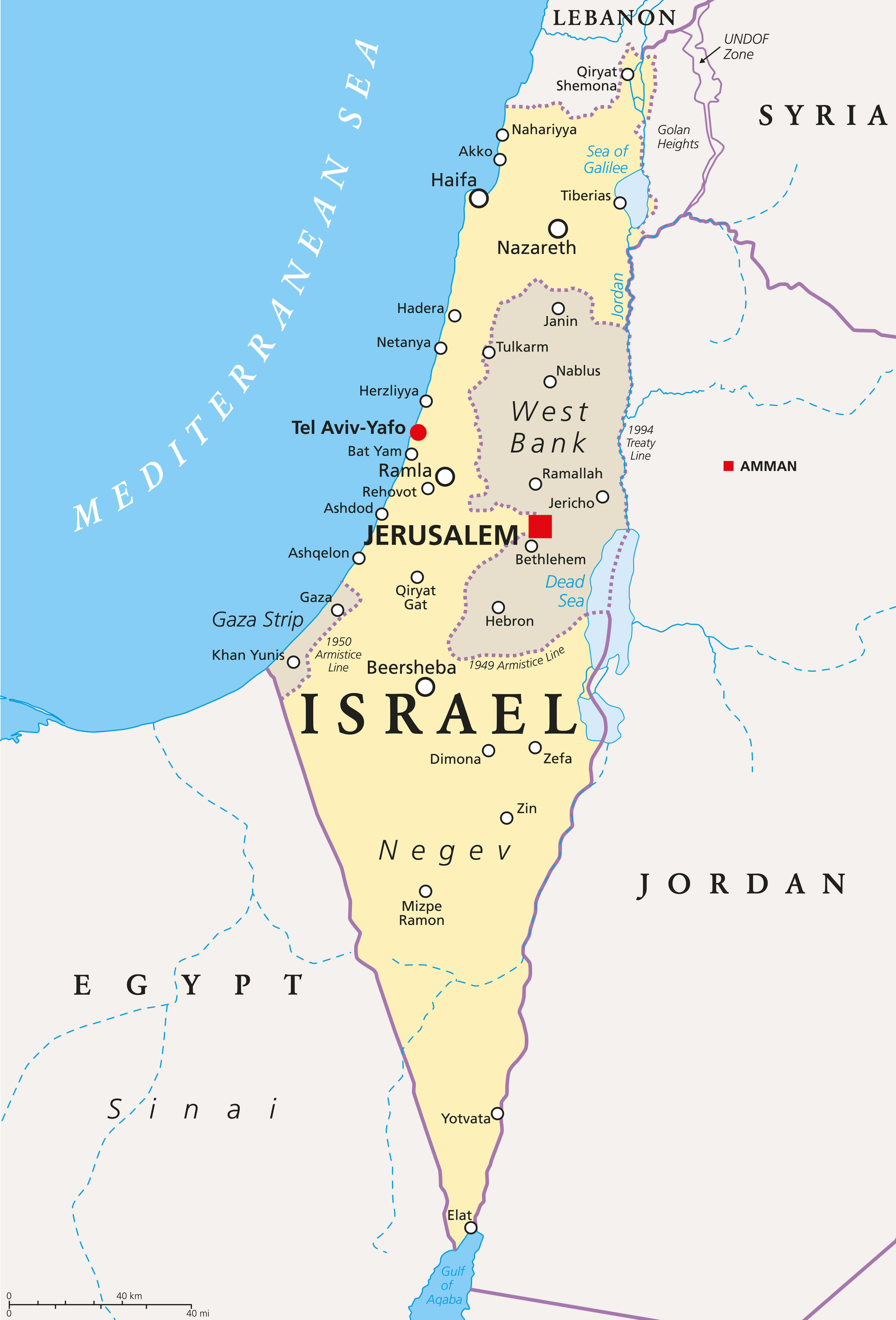 Israel High-Resolution Map 26 High-resolution Israel political map