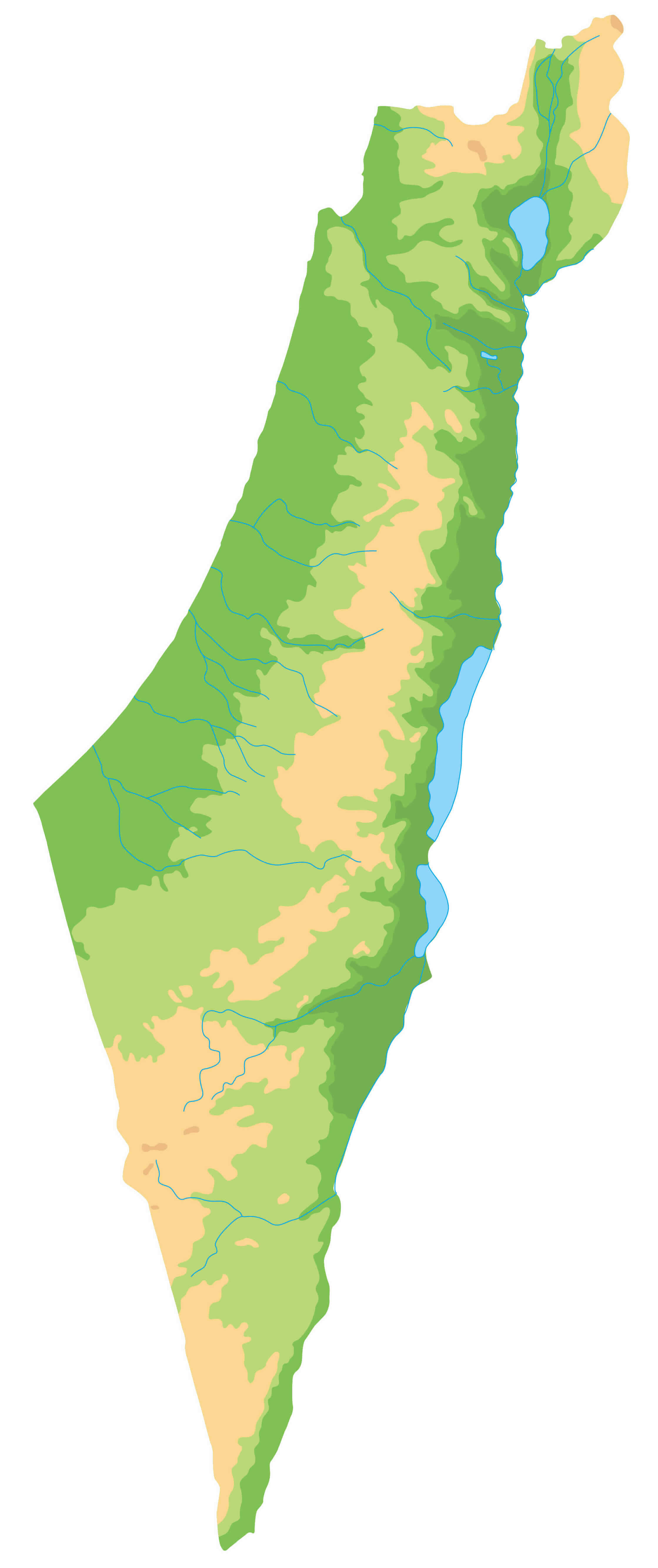 Large blank Israel physical map