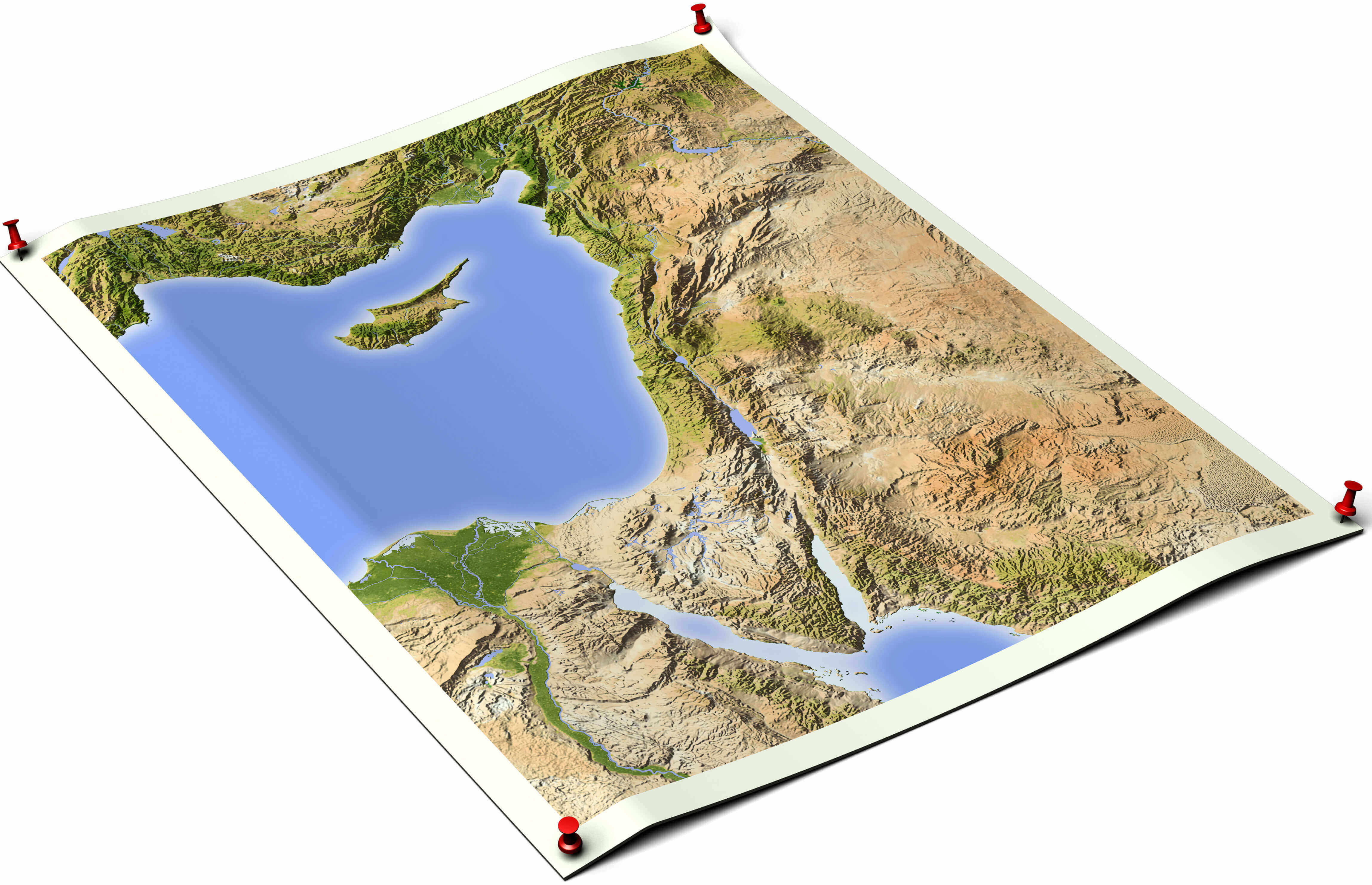Large Israel Palestine unfolded map