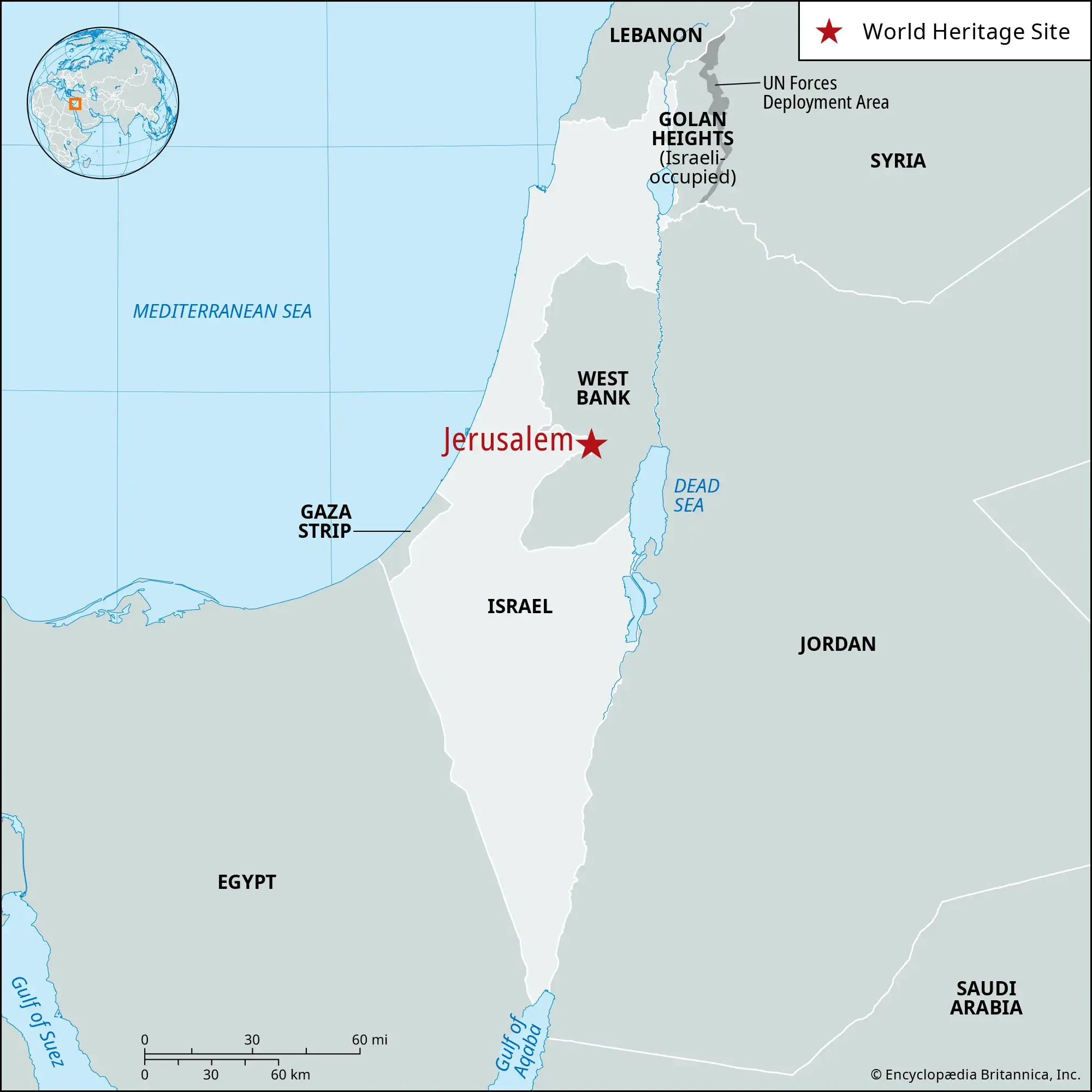 Jerusalem location map in Israel