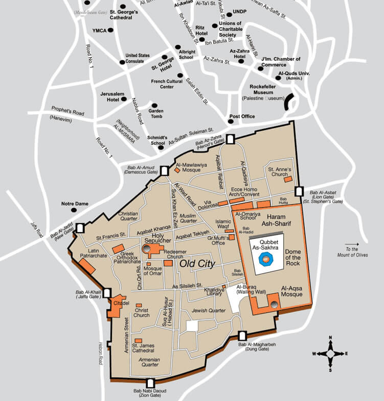 Jerusalem map Old City