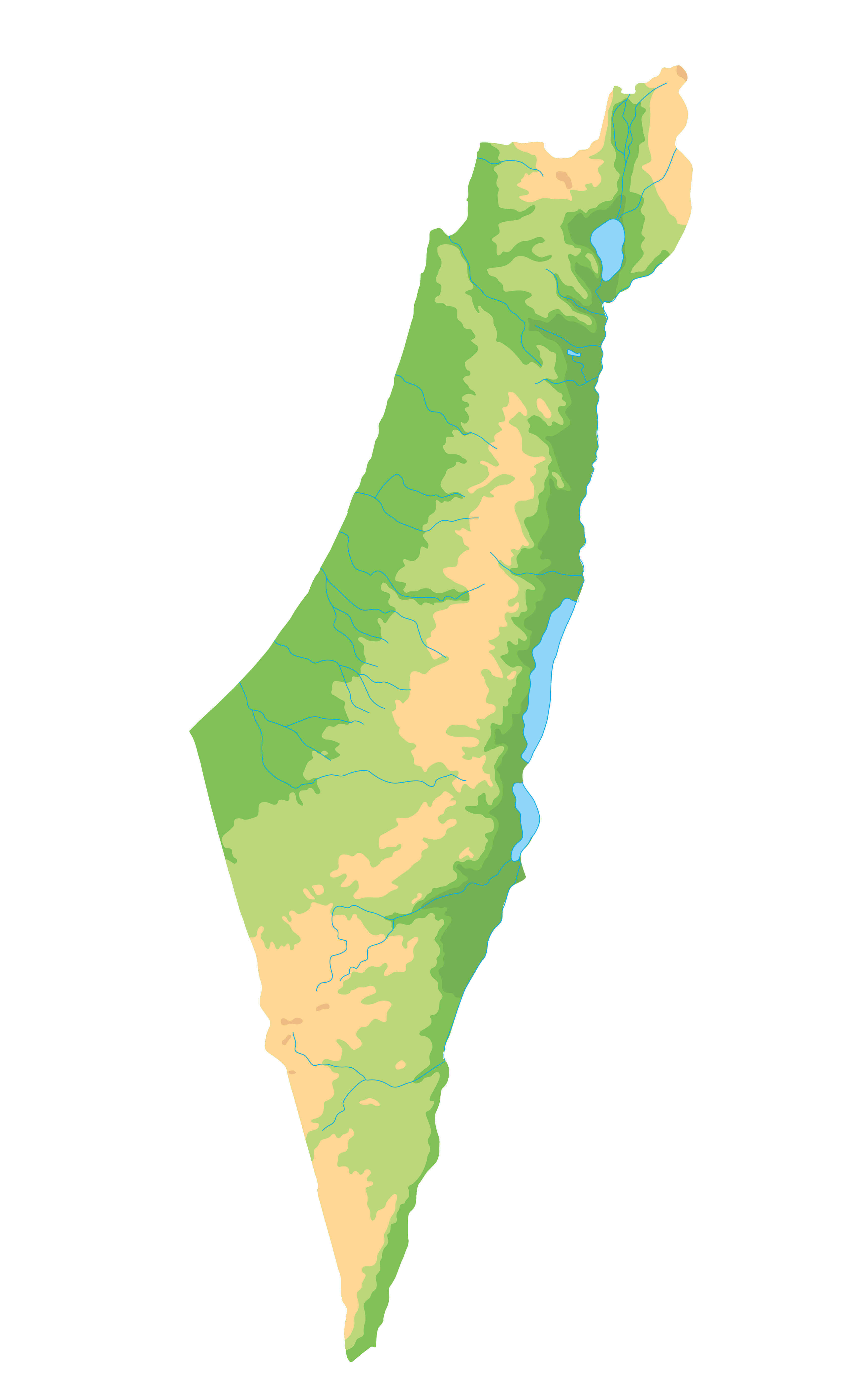 Detailed Israel physical map