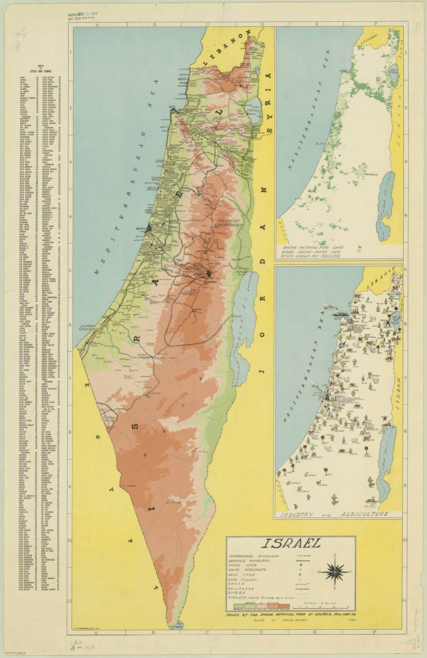 Israel physical historical map