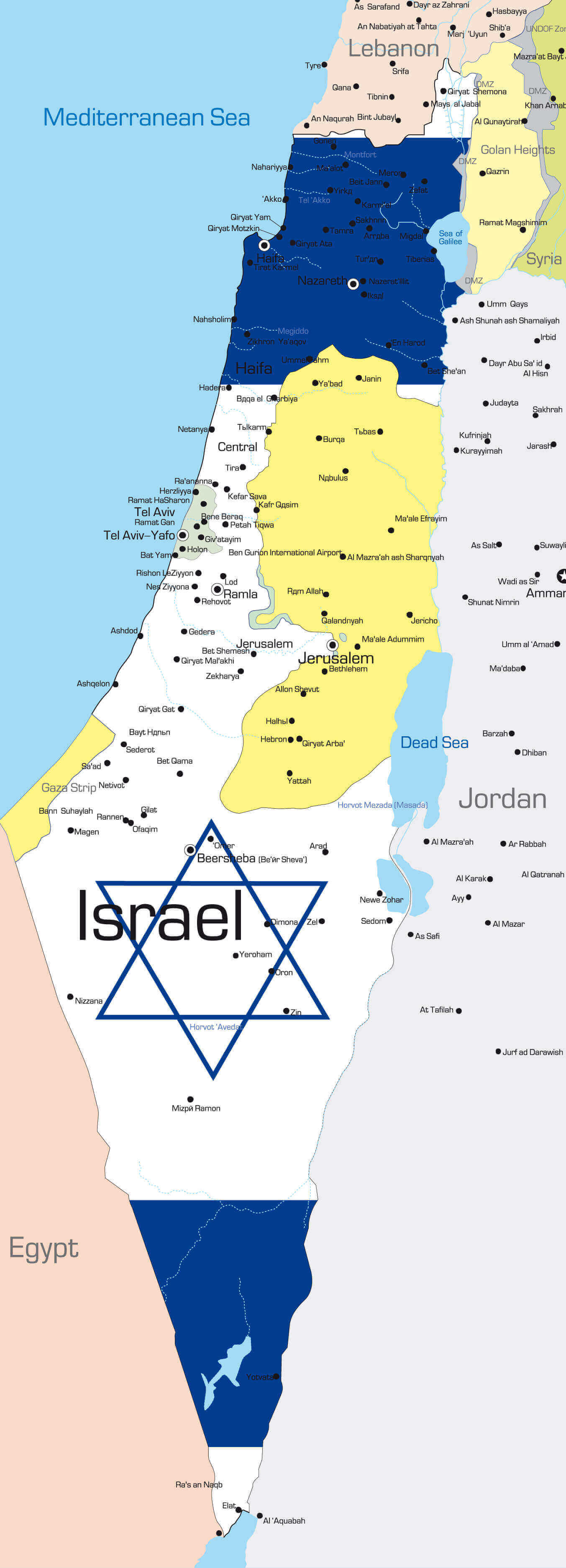 Israel country map with national flag
