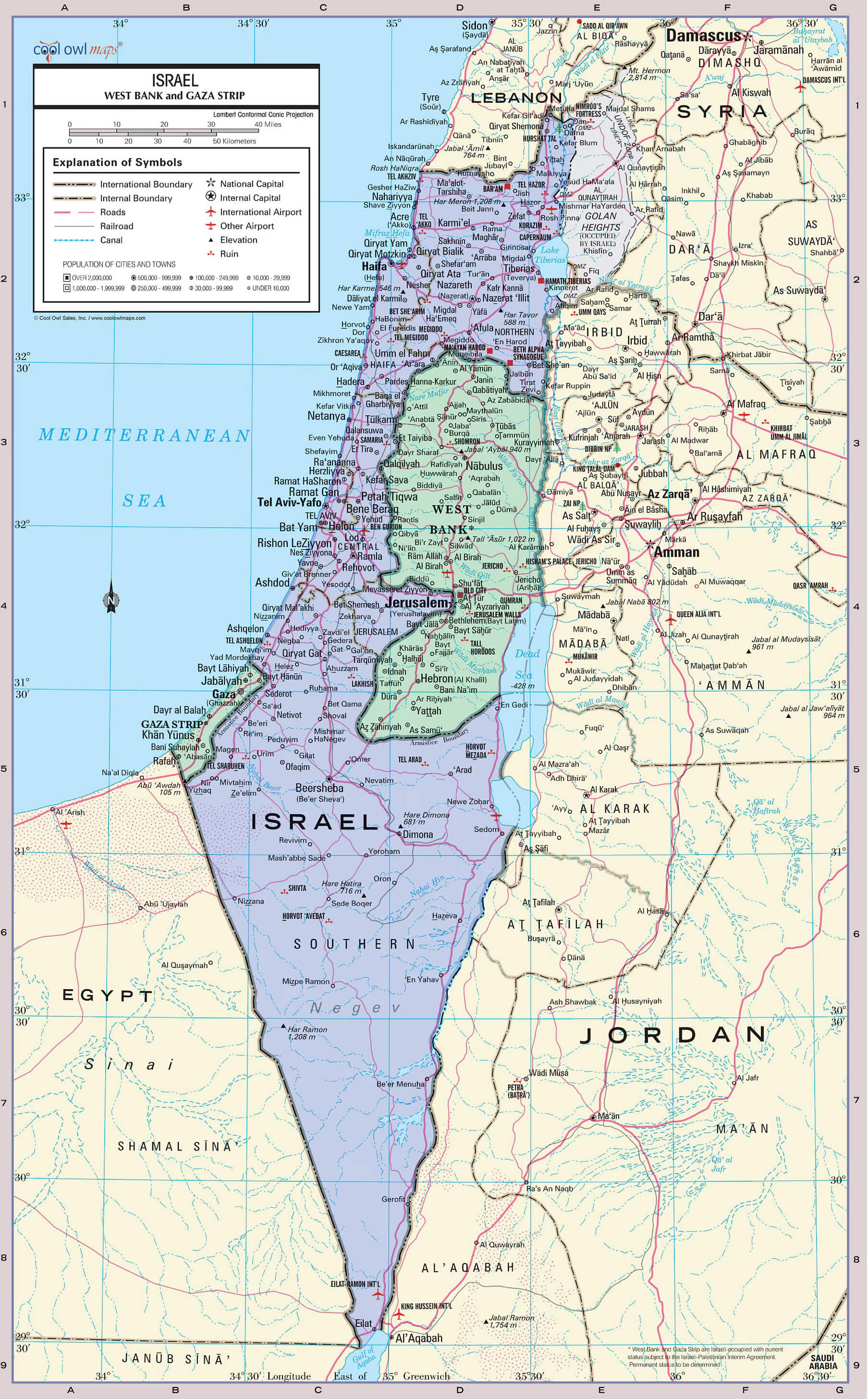 Israel detailed map