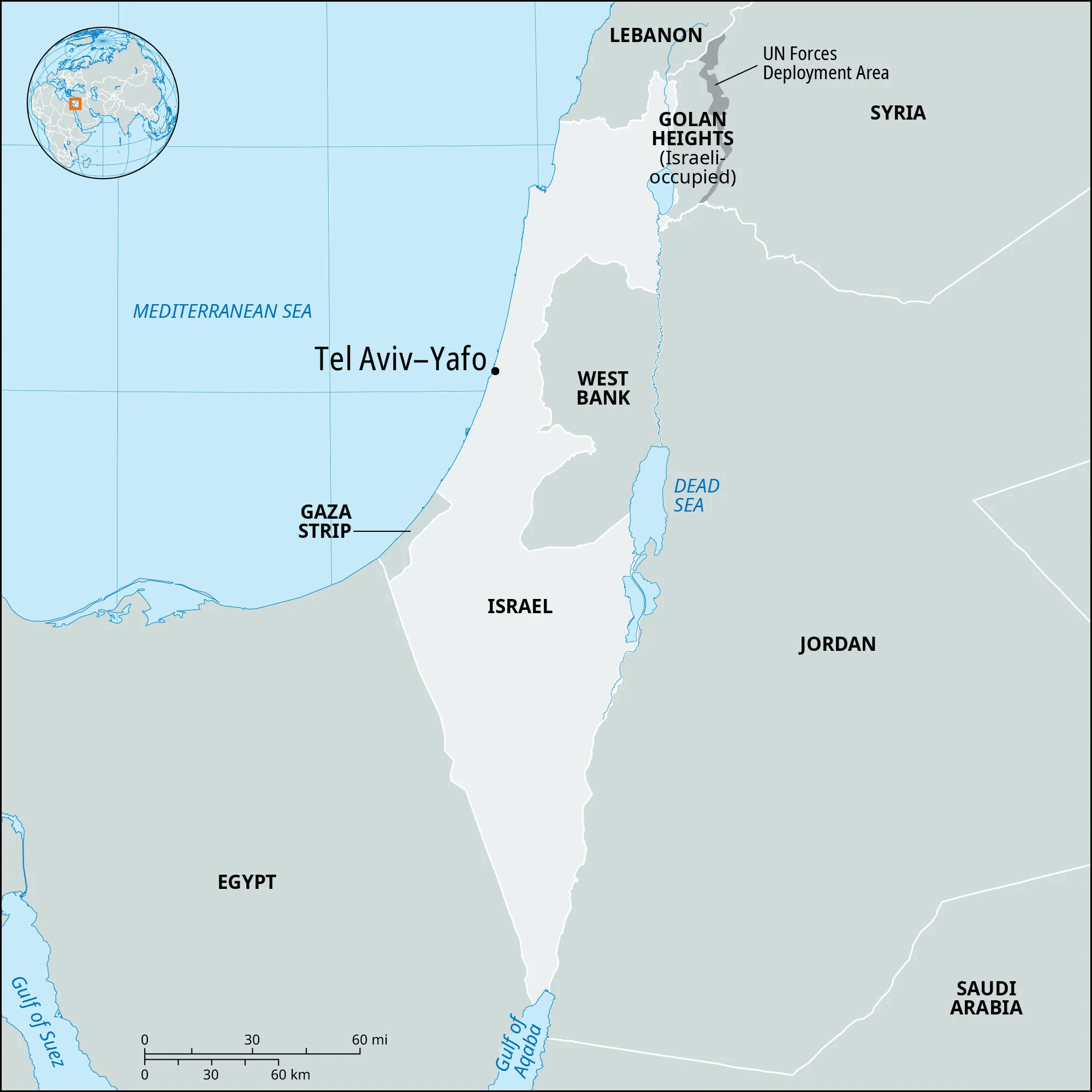 Locator map Tel Aviv Yafo