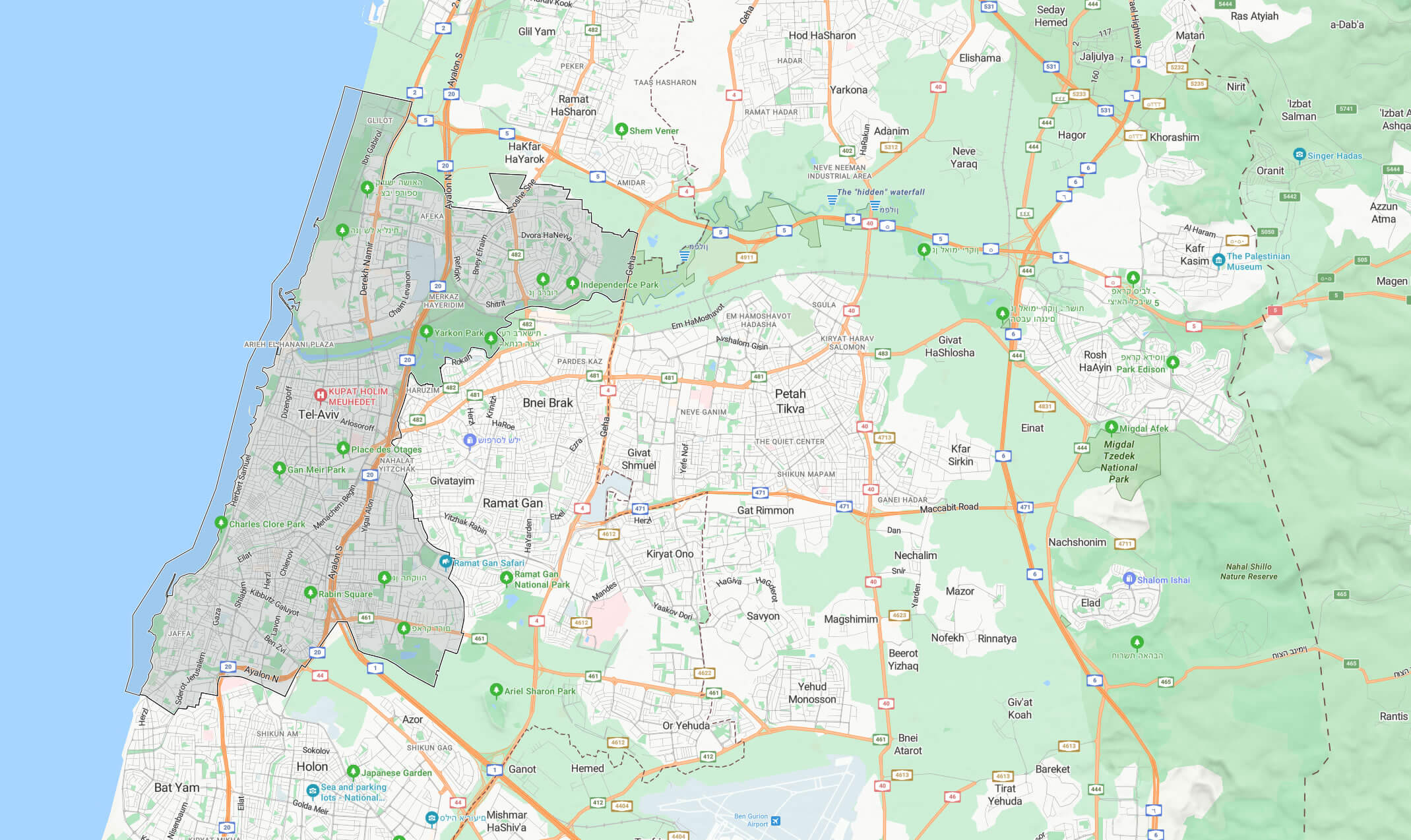 Tel Aviv Bing map