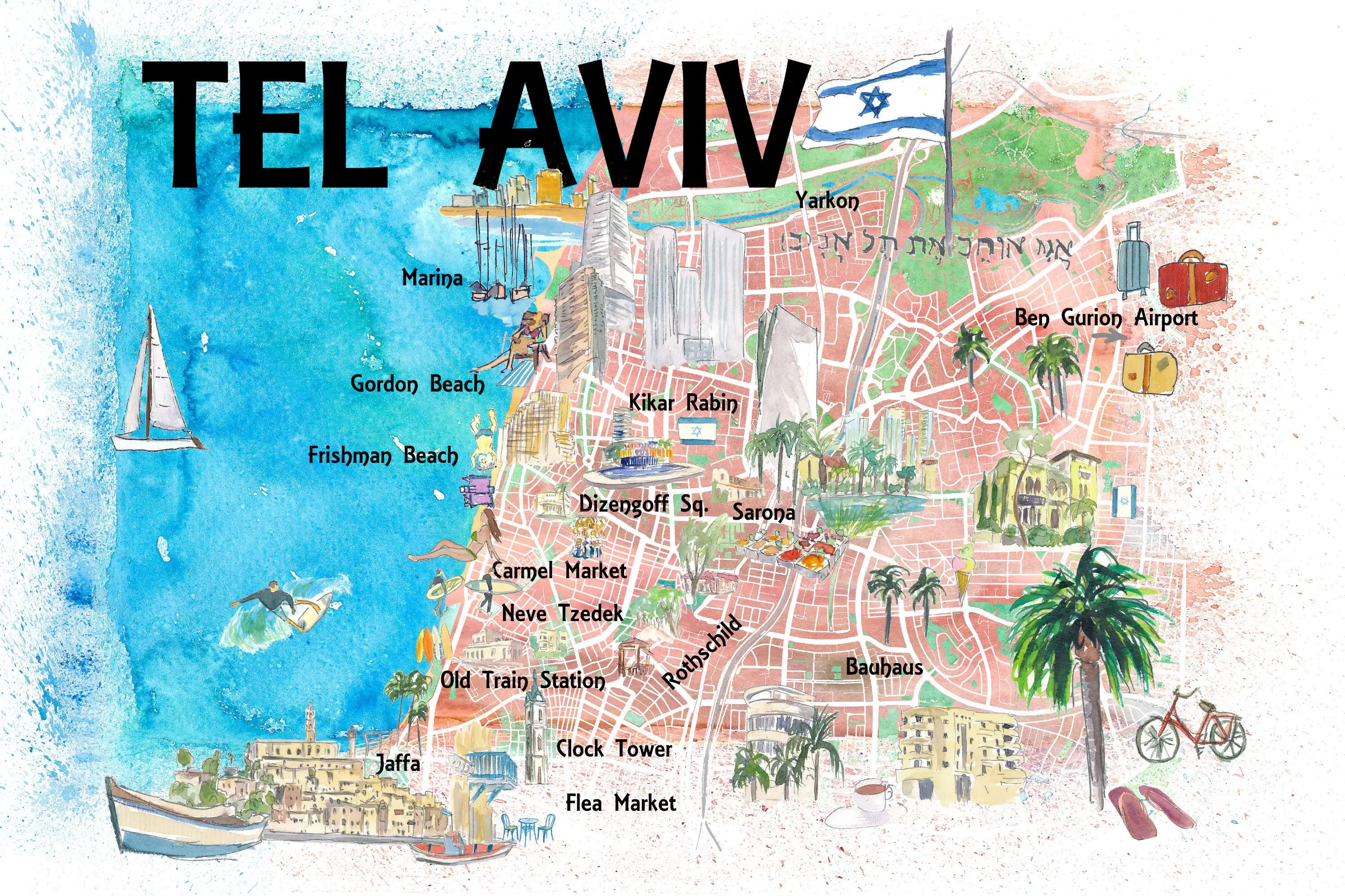Tourism map of Tel Aviv
