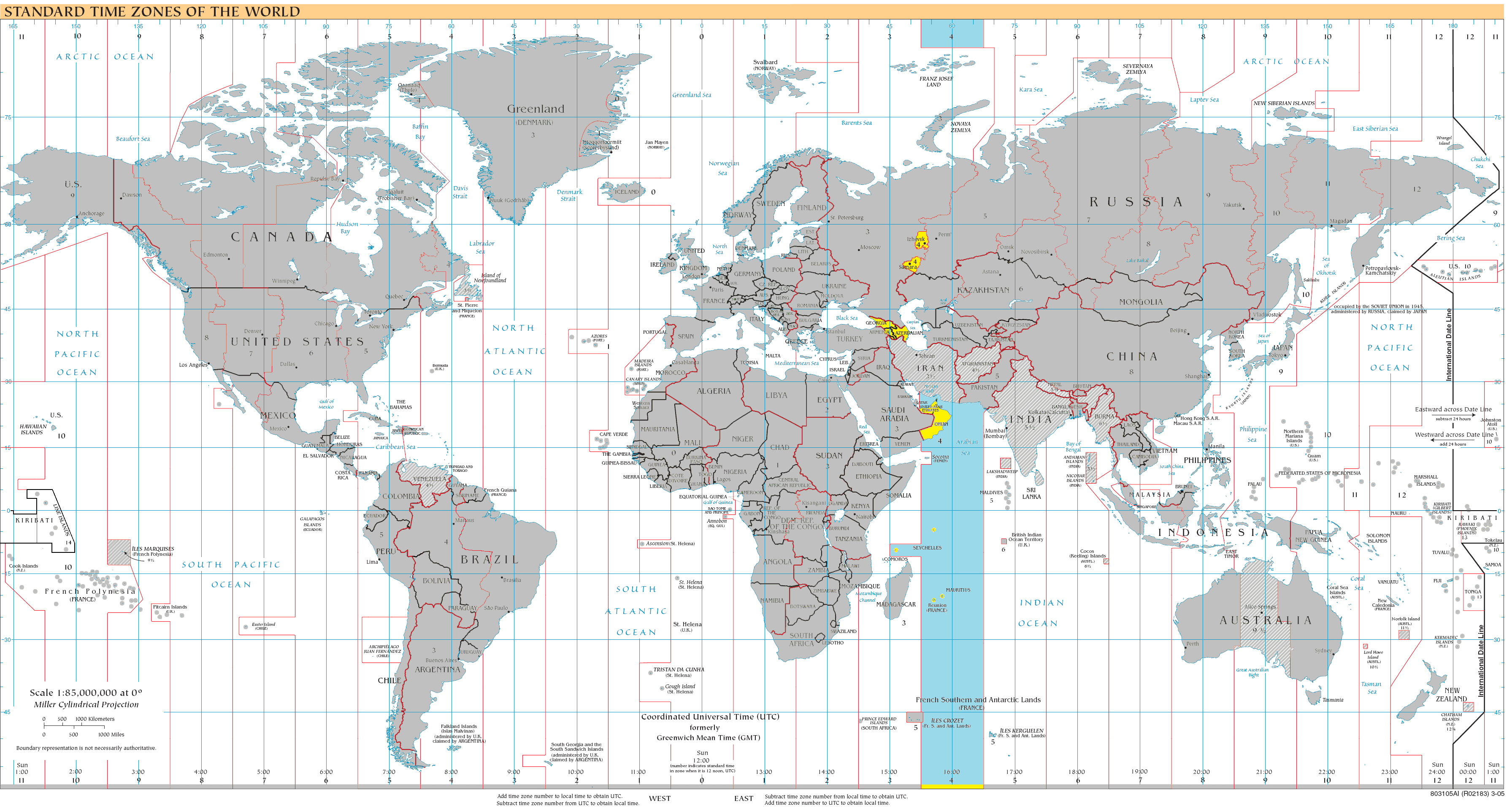 Time zone map of the World with Israel