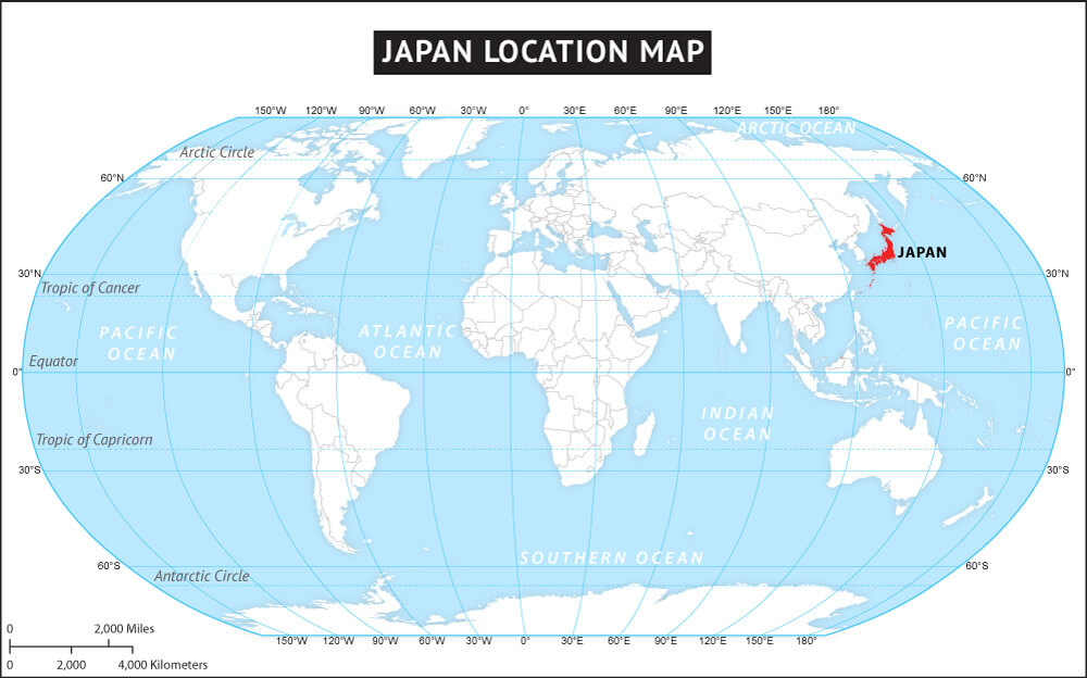 Japan on the World map
