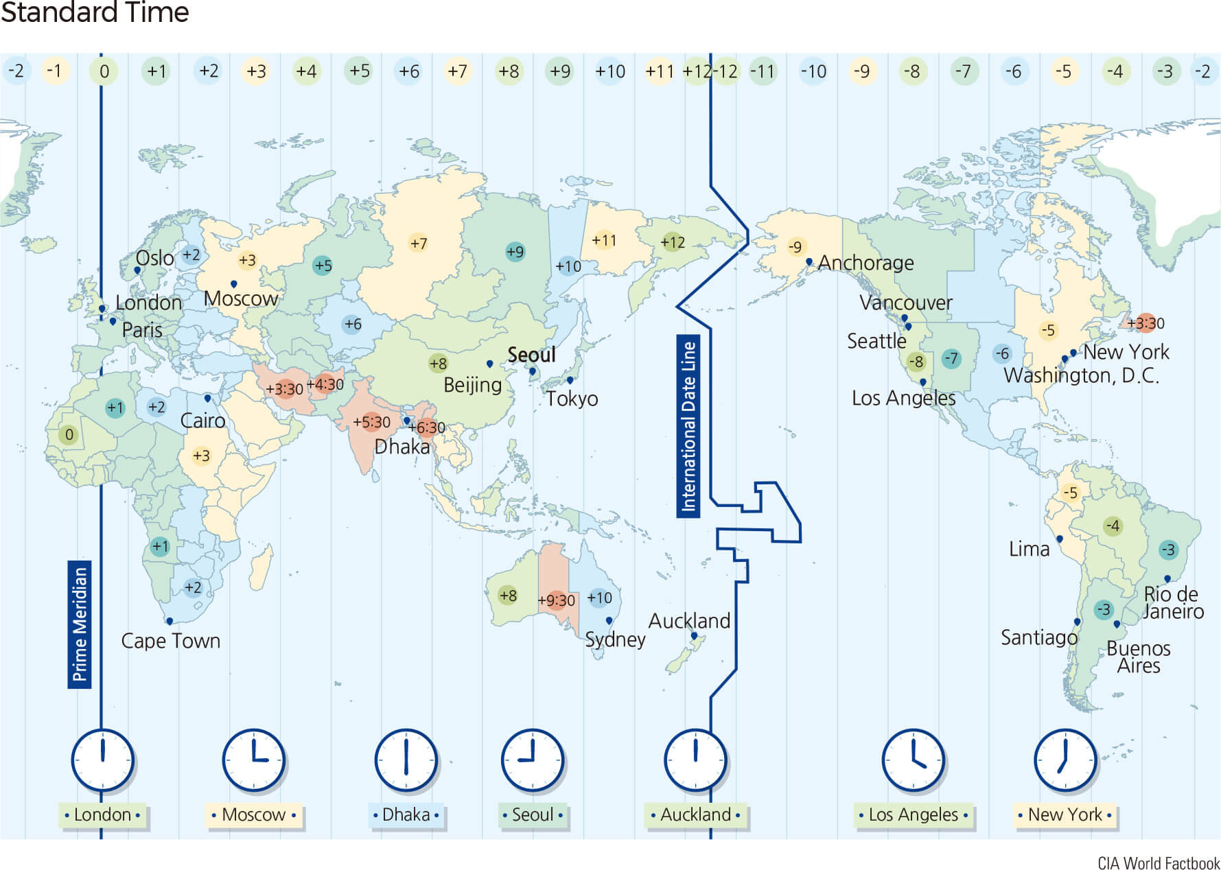 Japan standard time zone map