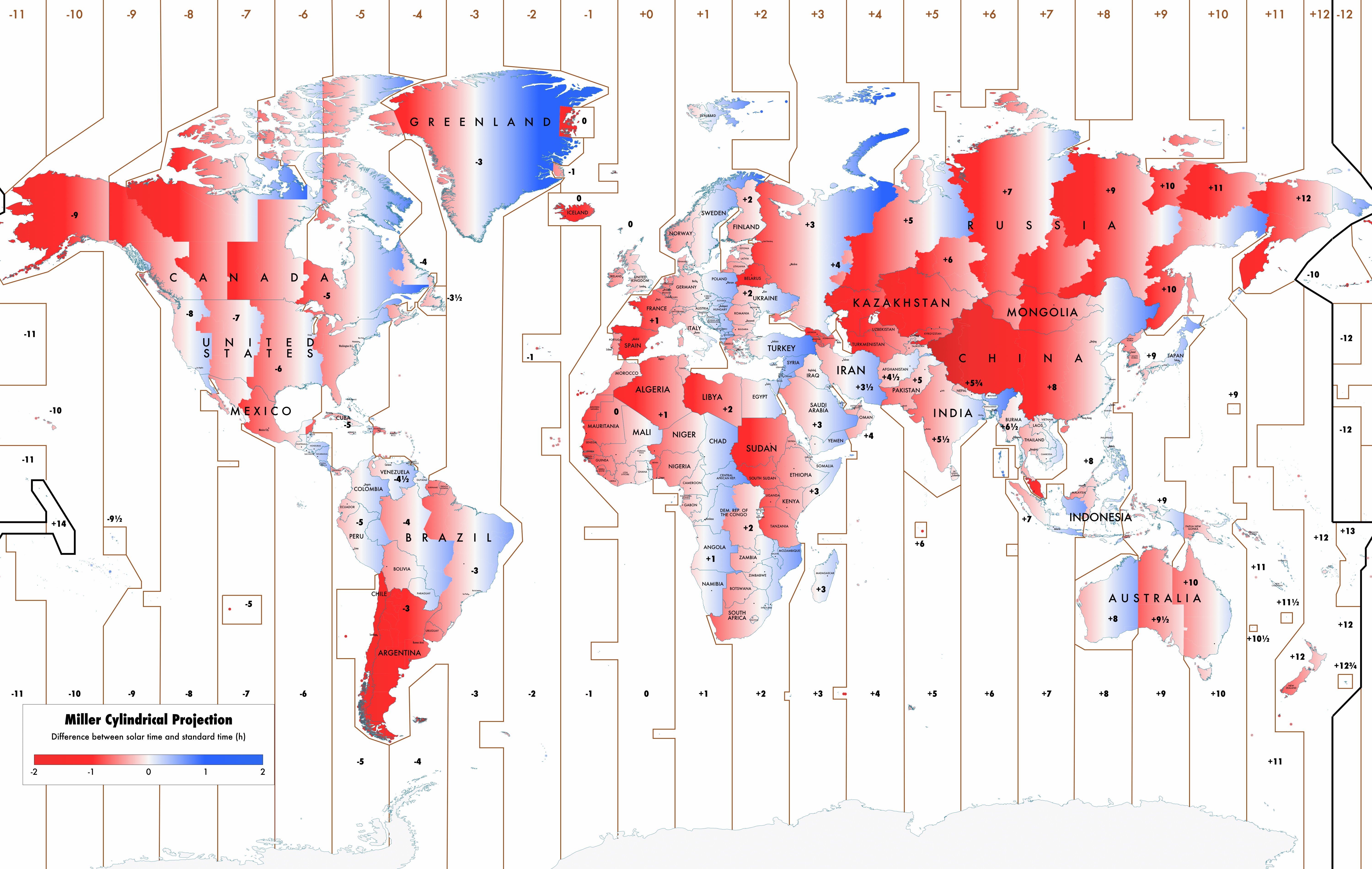 Japan standard time zones map