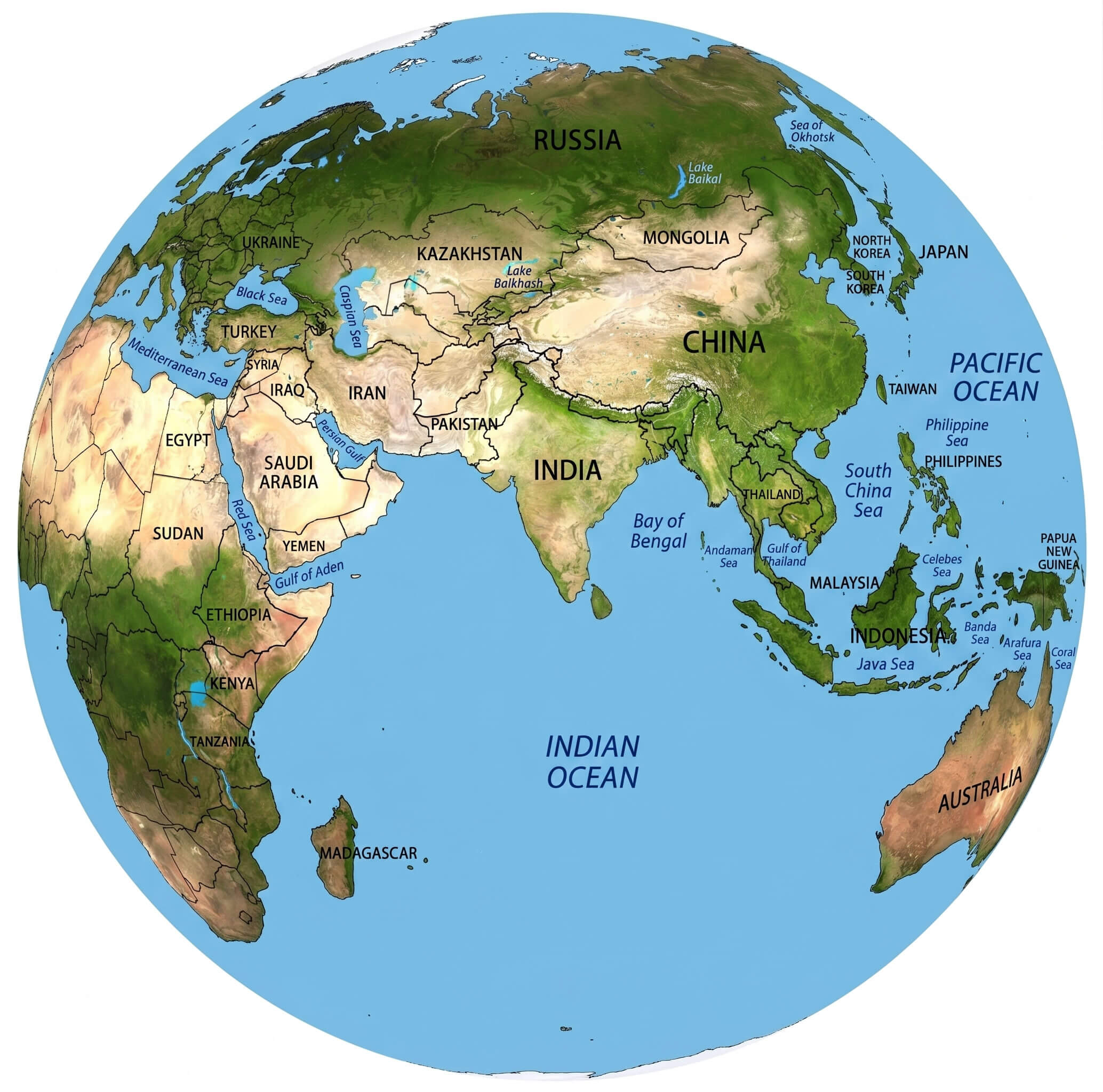 Asia Globe map