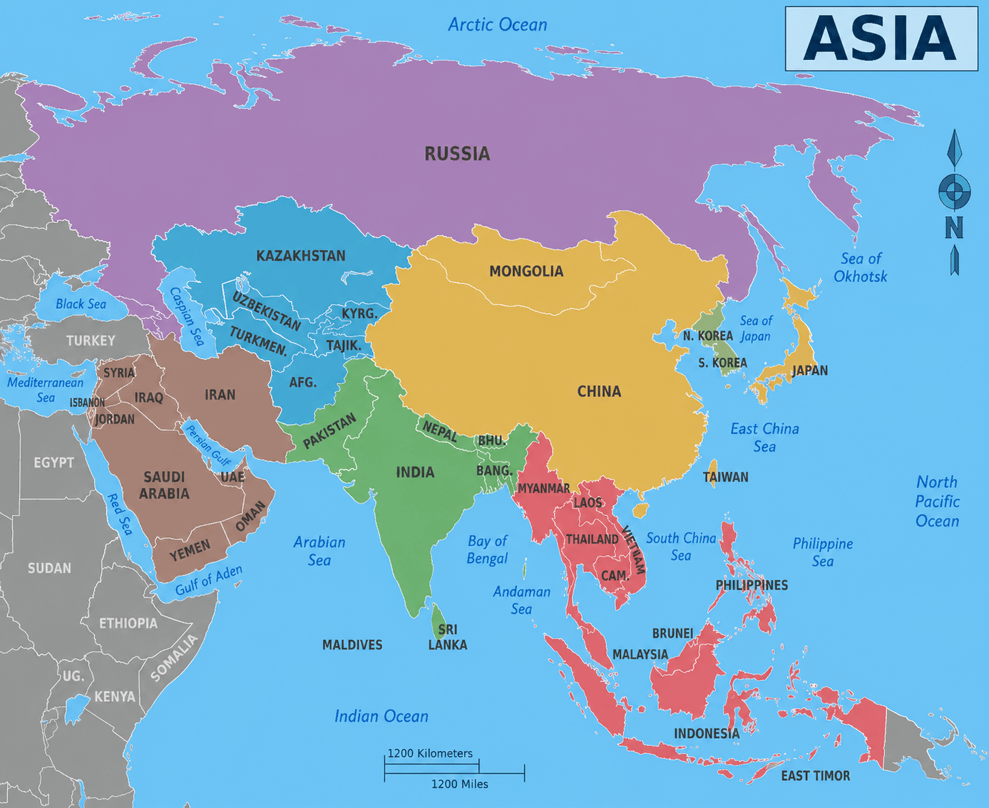 Asia political map
