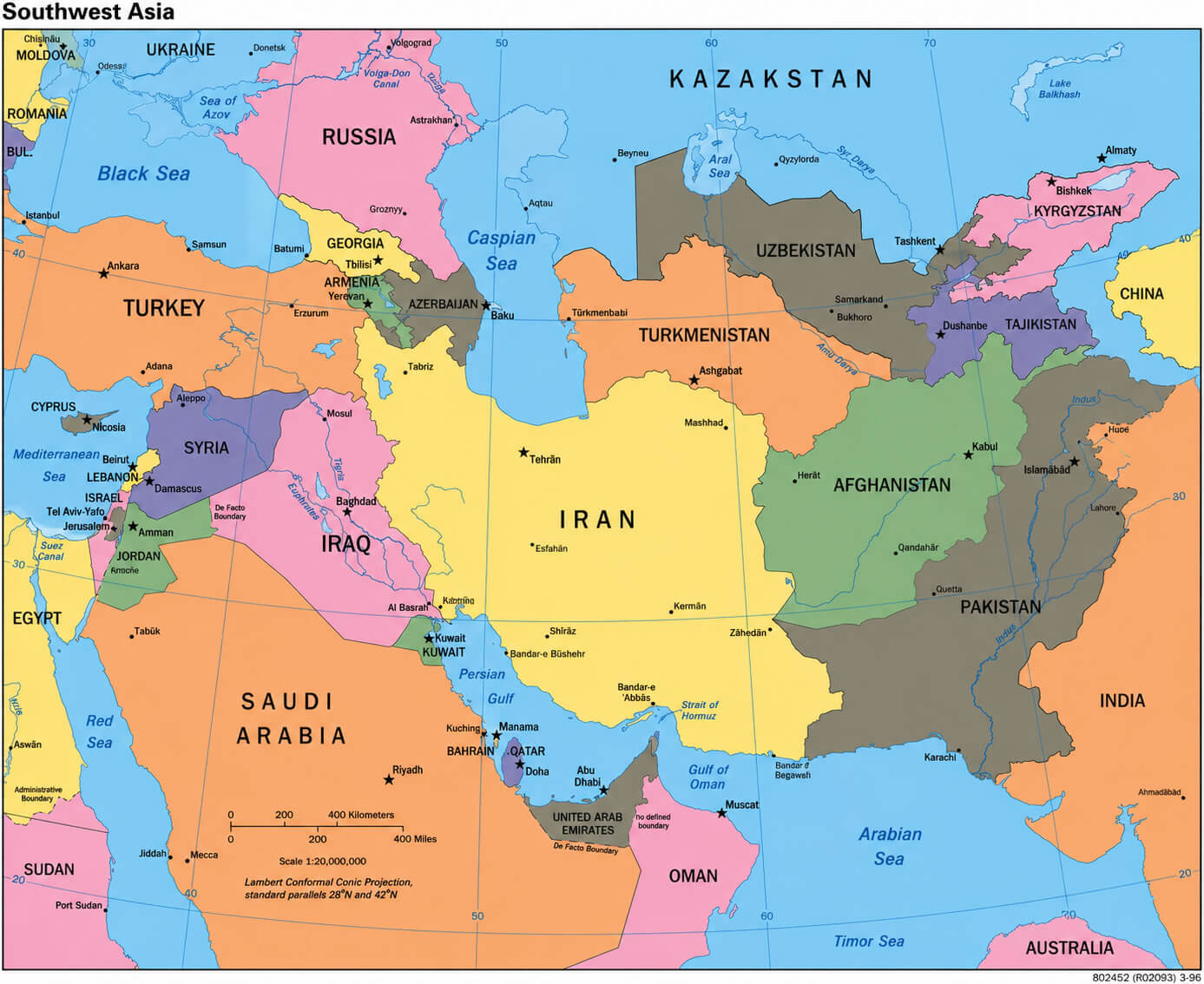 Southwest Asia map