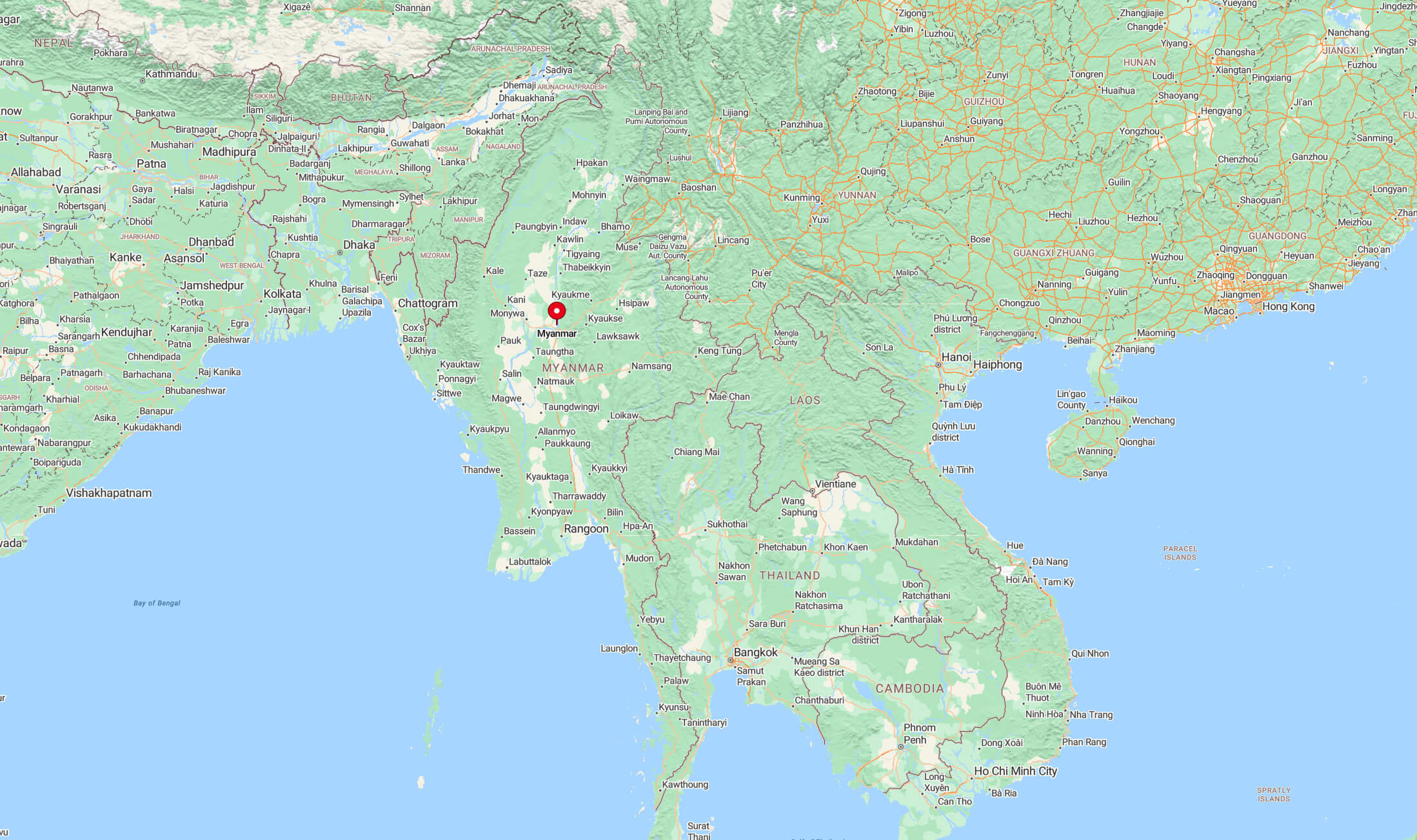 Myanmar cities map