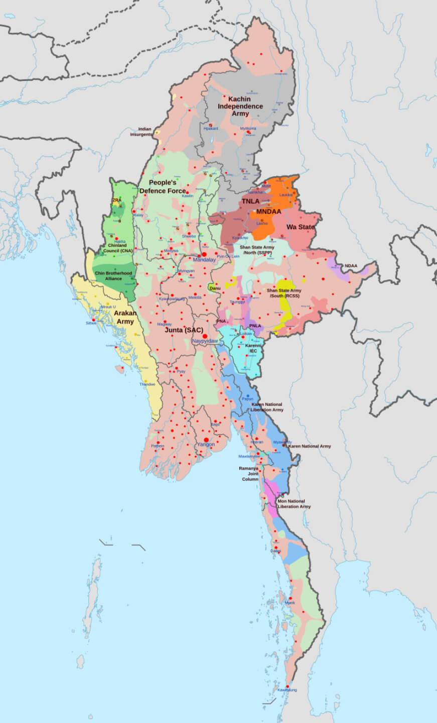 Myanmar military map