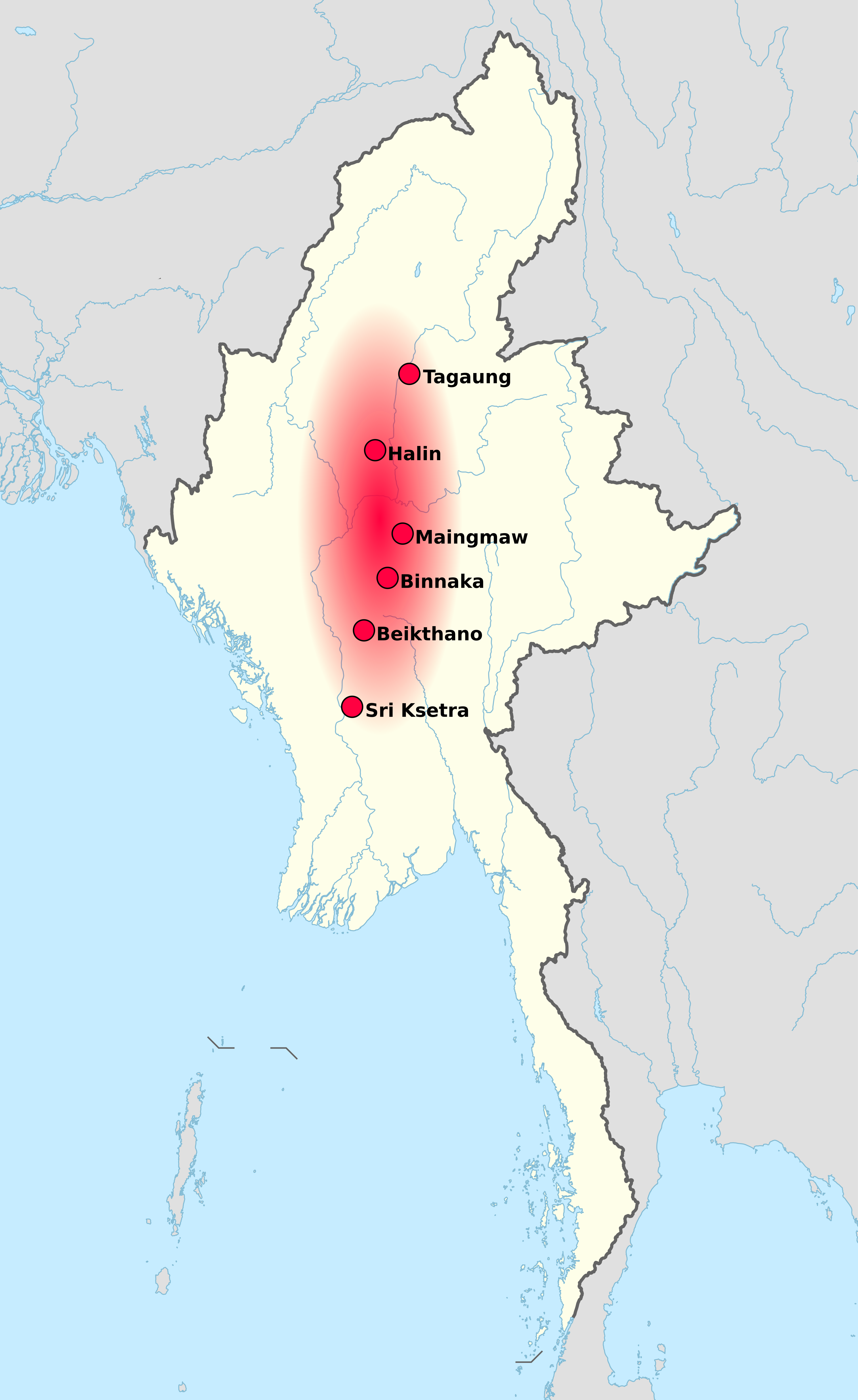 Pyu city states map