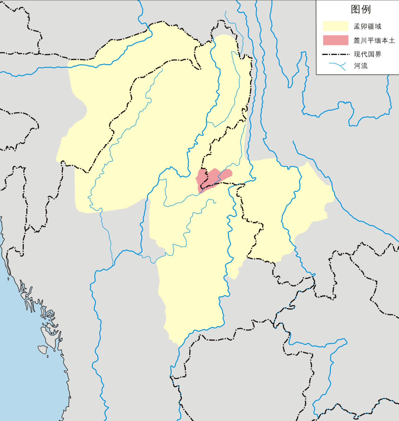Sagaing state map Myanmar