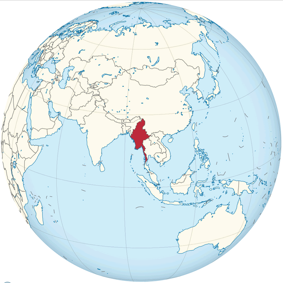 Where is Myanmar on the World map