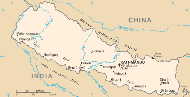 Cities Map of Nepal