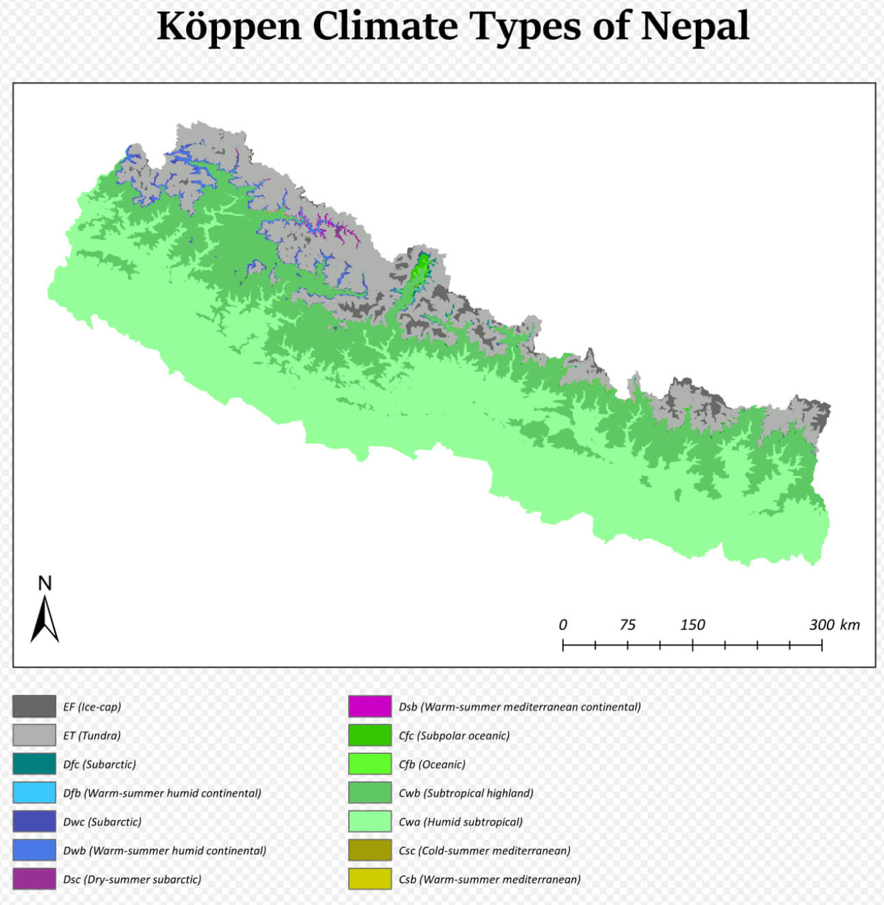 Nepal climate map