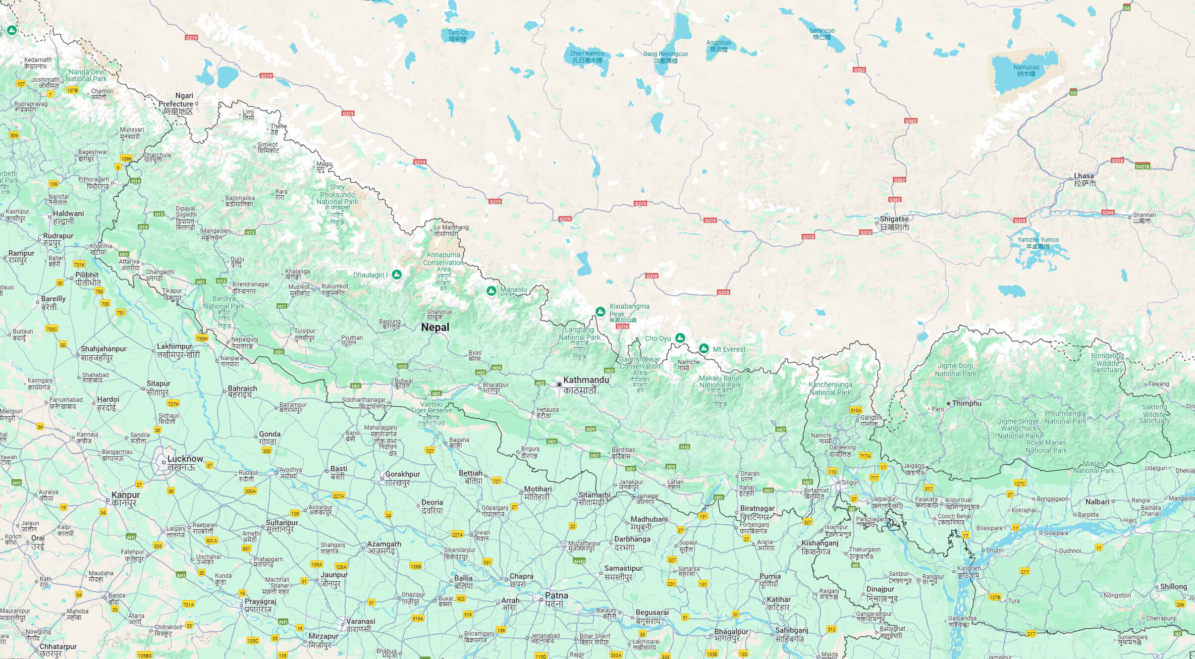 Nepal country map
