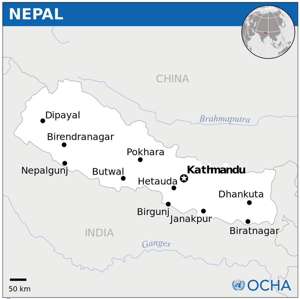 Nepal Location Map