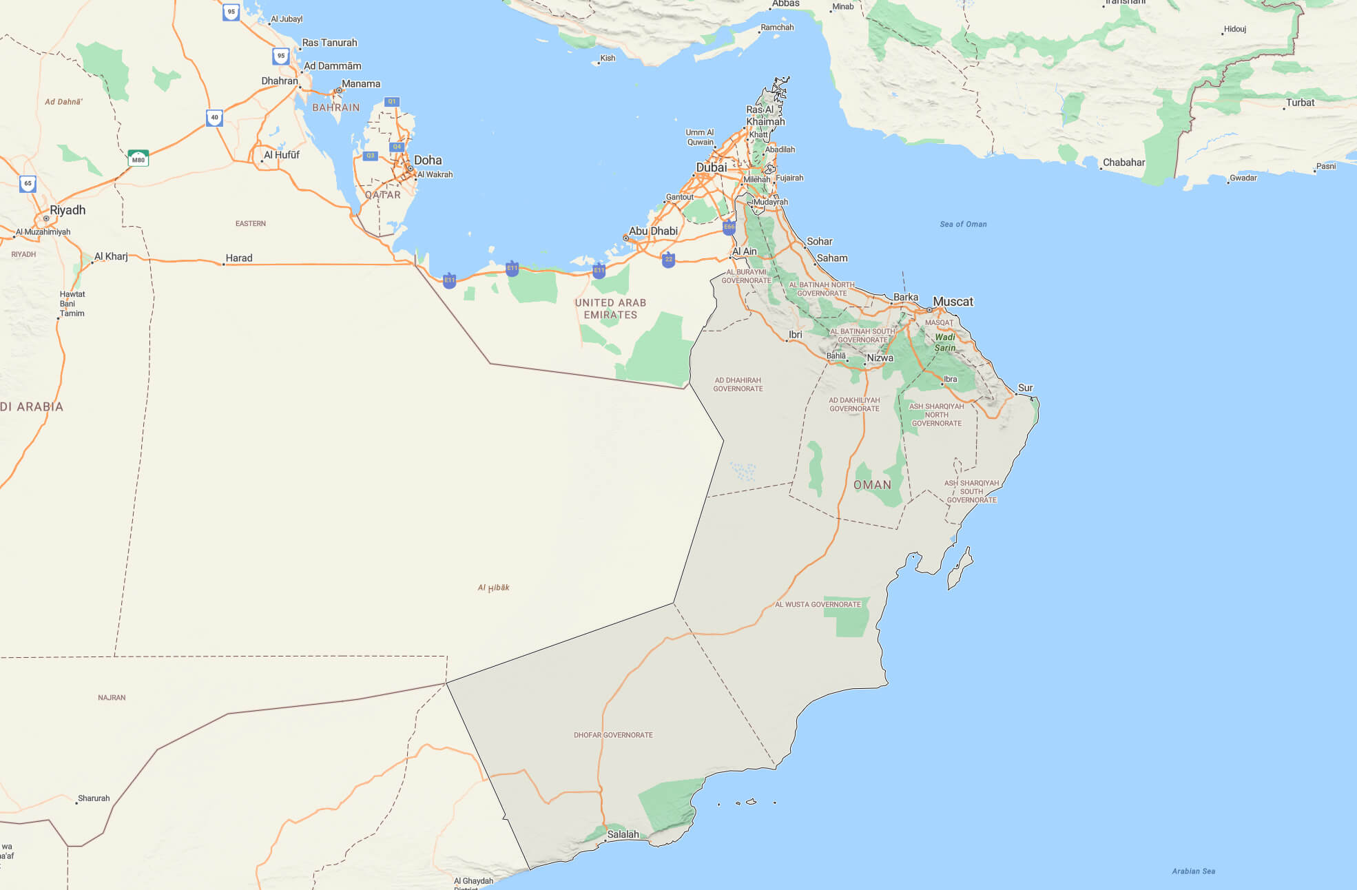 Oman country map