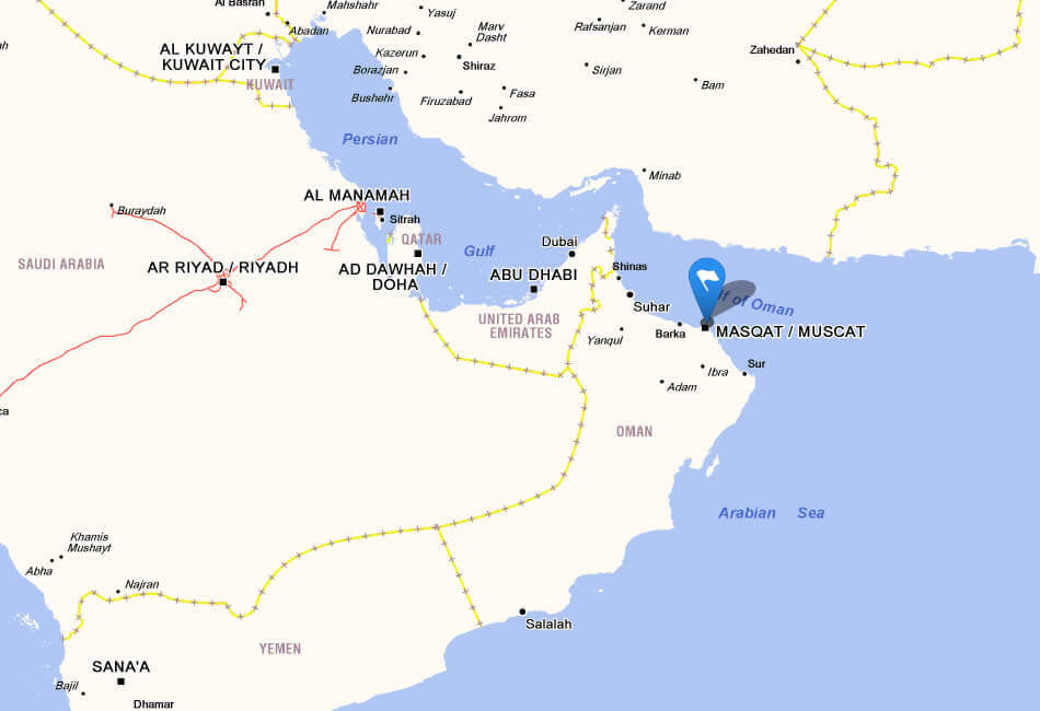 Oman map with Masqat
