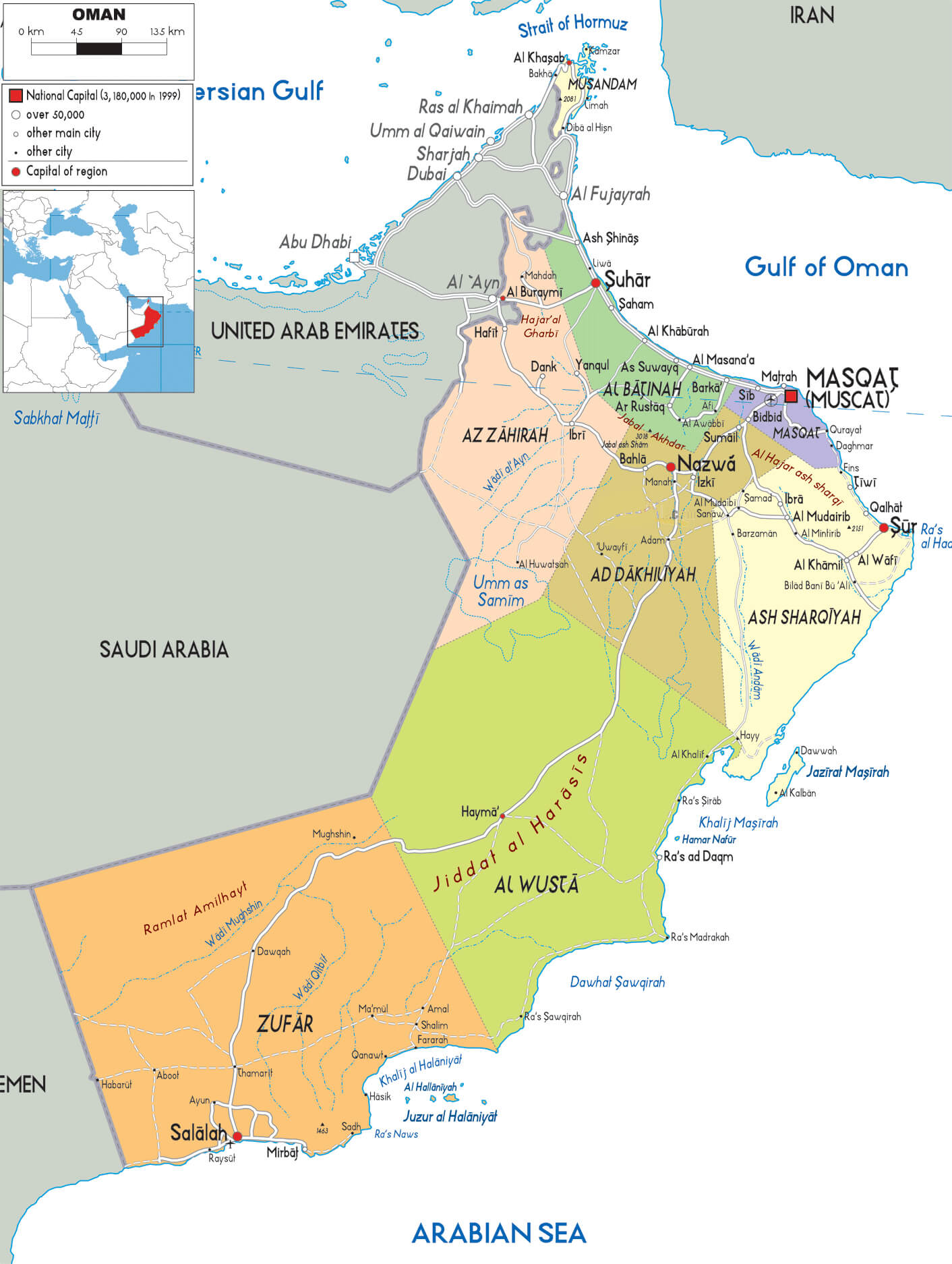 Political Map of Oman