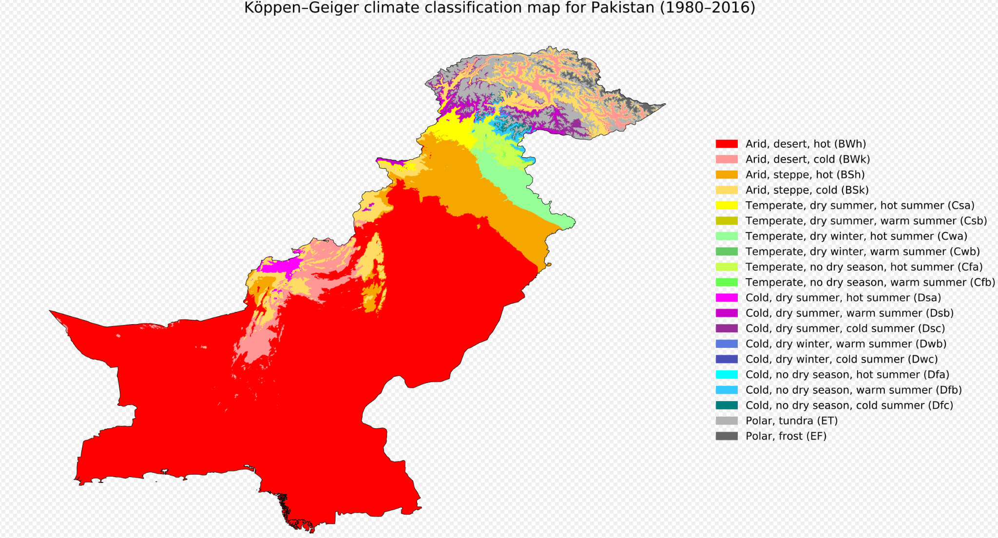 Pakistan climate map
