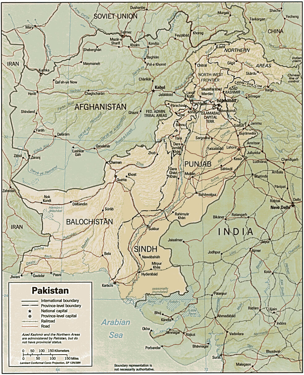 Pakistan international border map