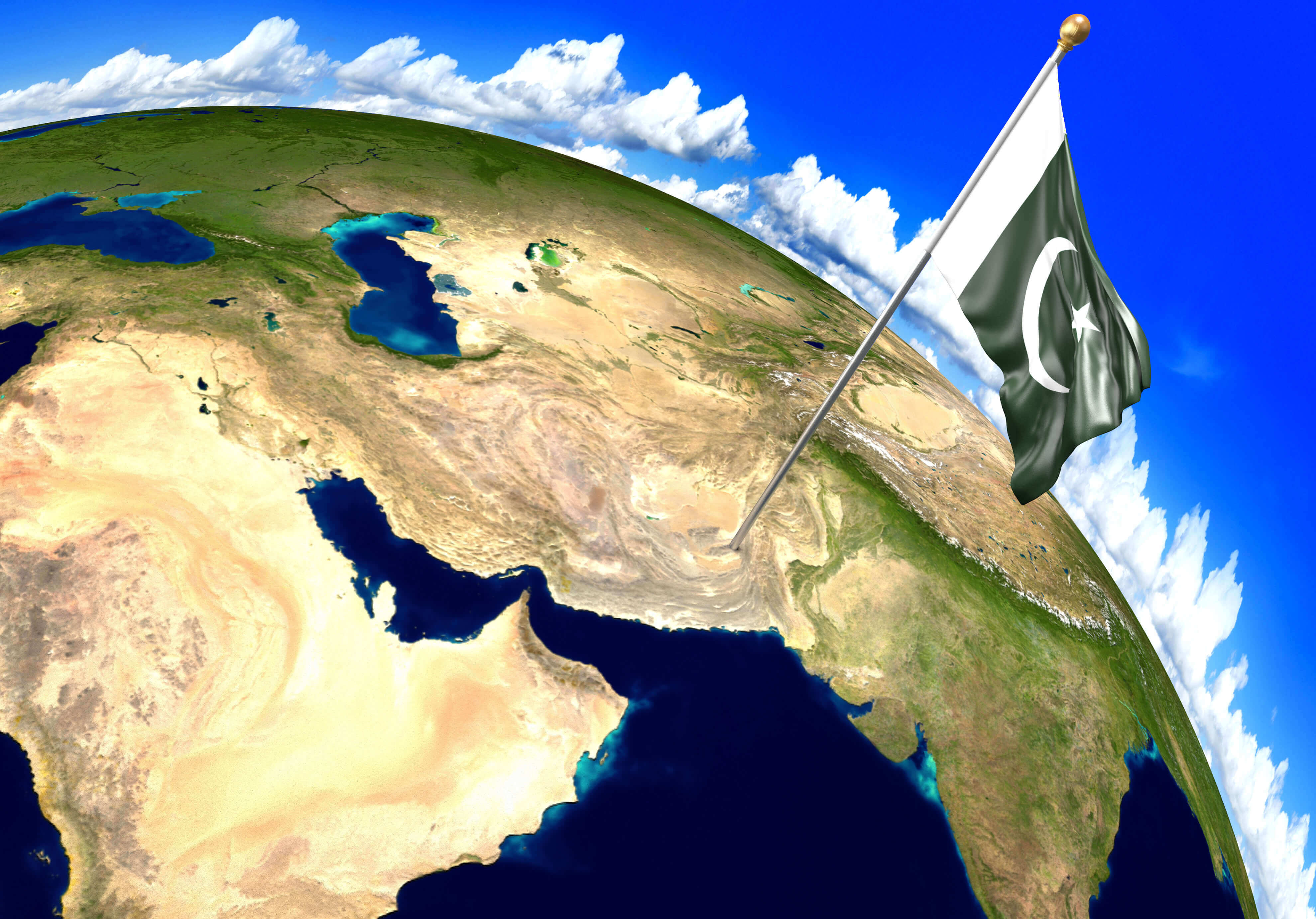 Pakistan satellite map from space