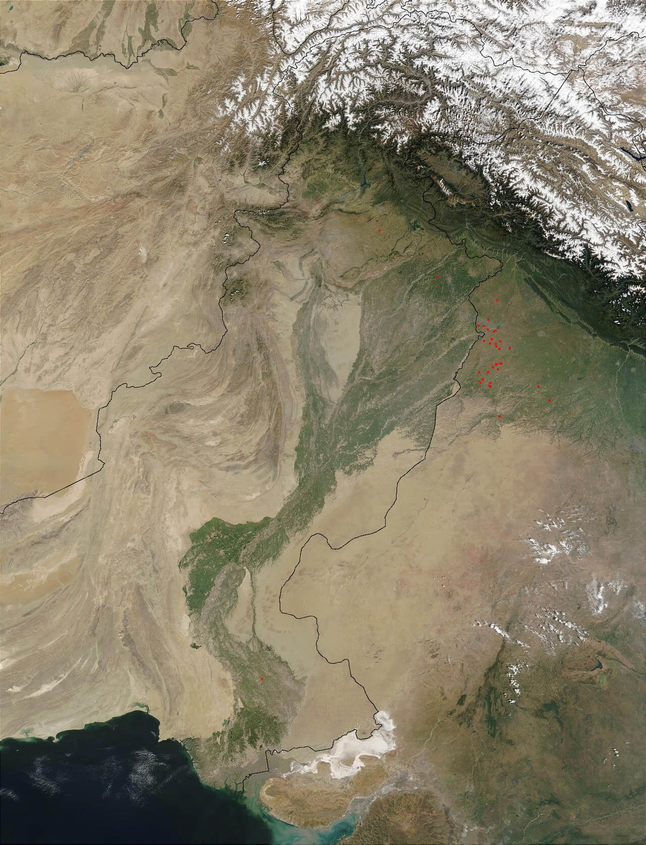 Pakistan satellite map