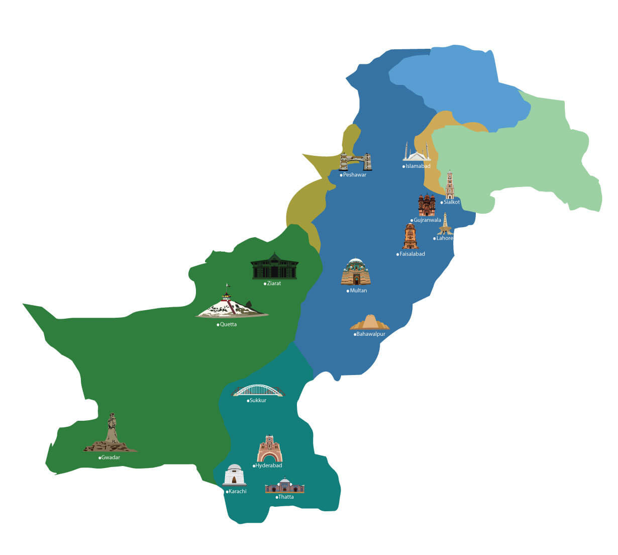 Pakistan tourism map