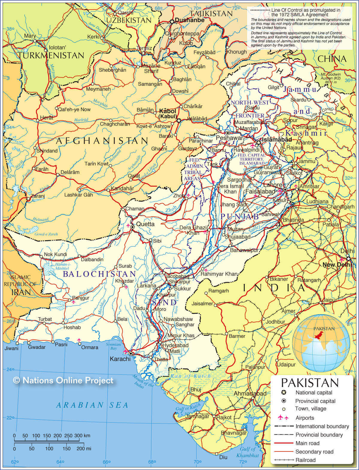 Political Map of Pakistan