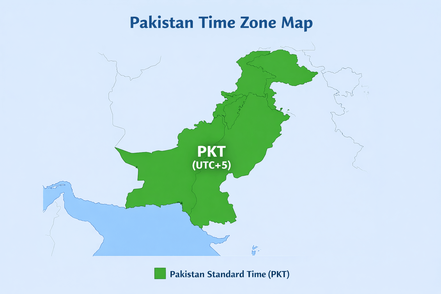 Pakistan standard time zone map