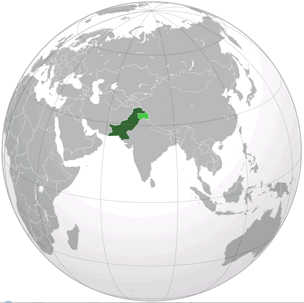 where is pakistan on the world