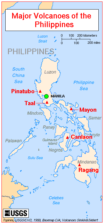 Map of Philippines Volcanoes