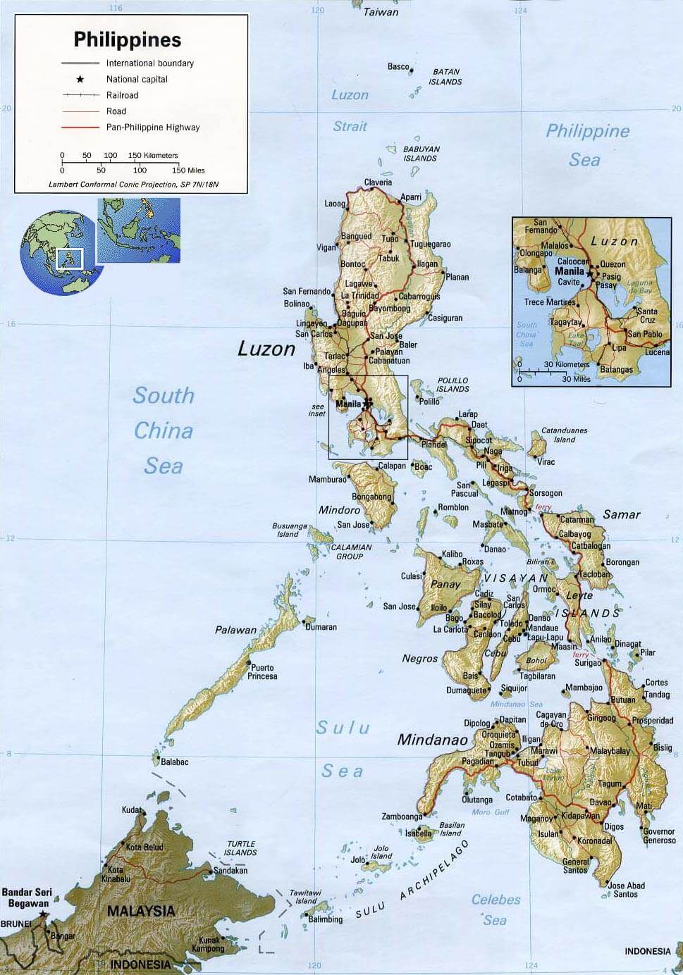 Philippines international boundary map