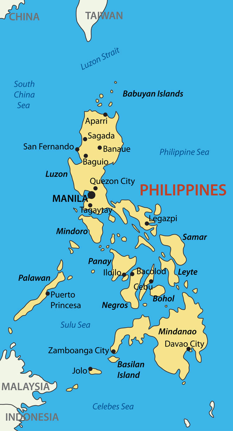 Philippines map with cities