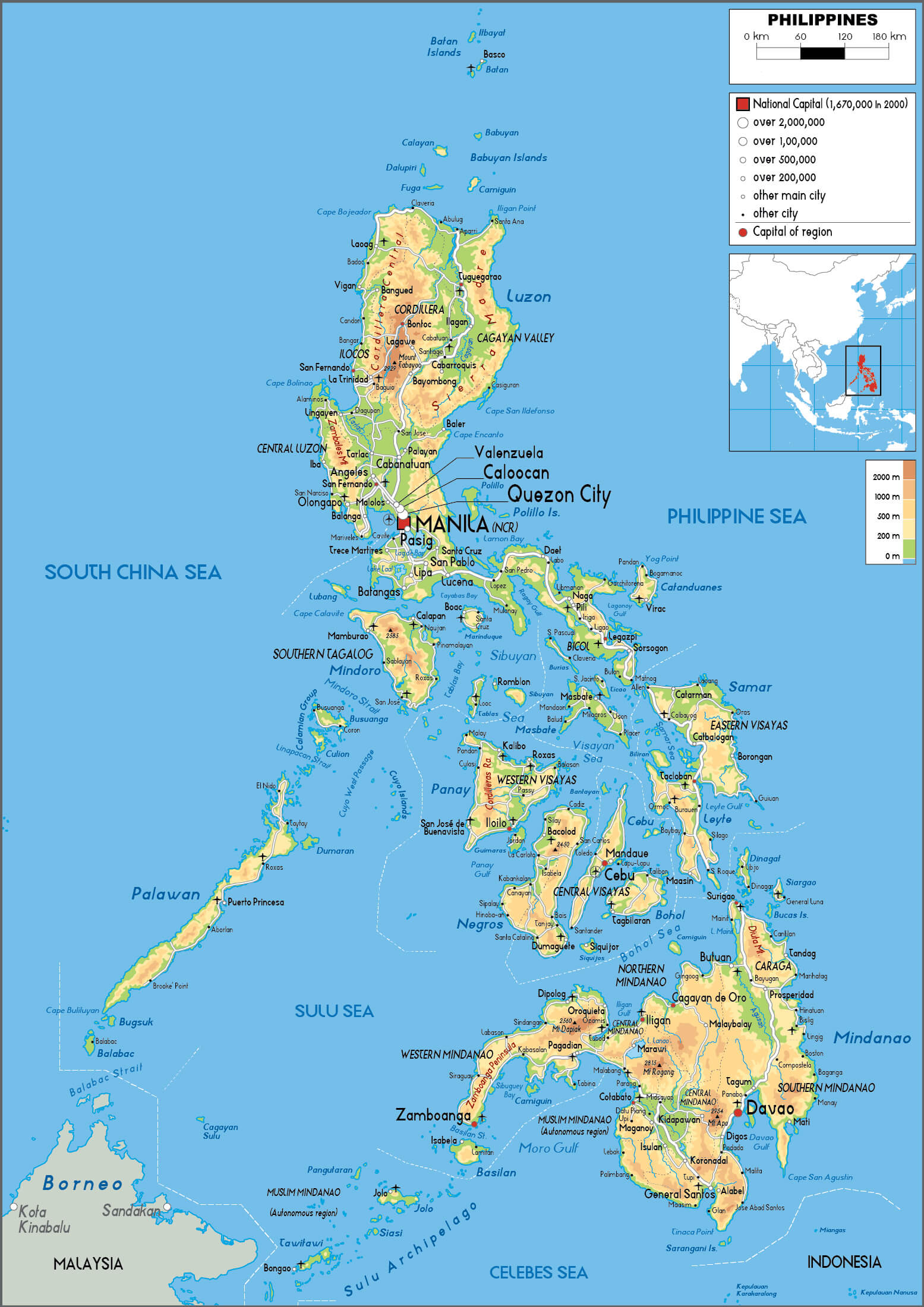 Philippines physical map