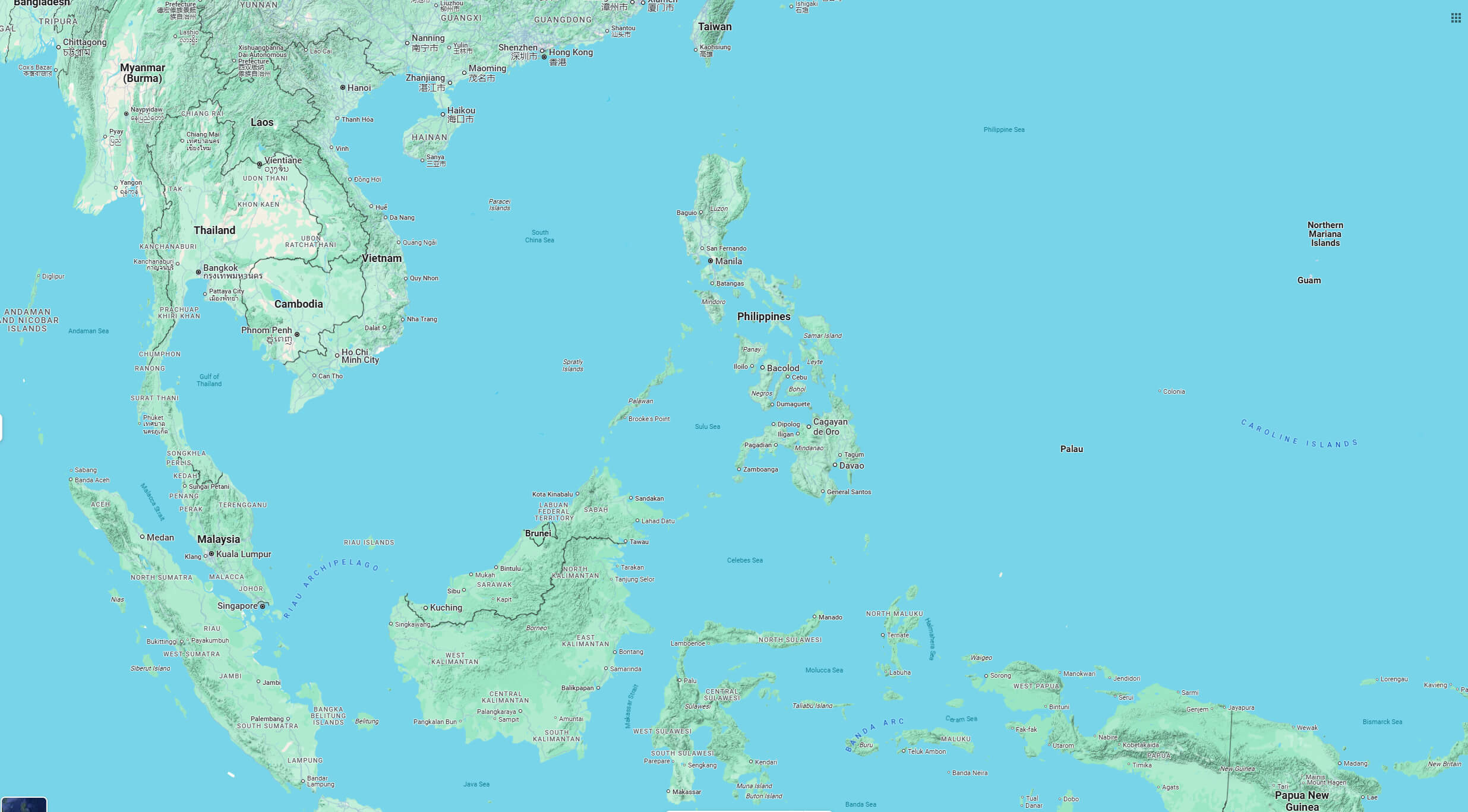 Philippines terrain map