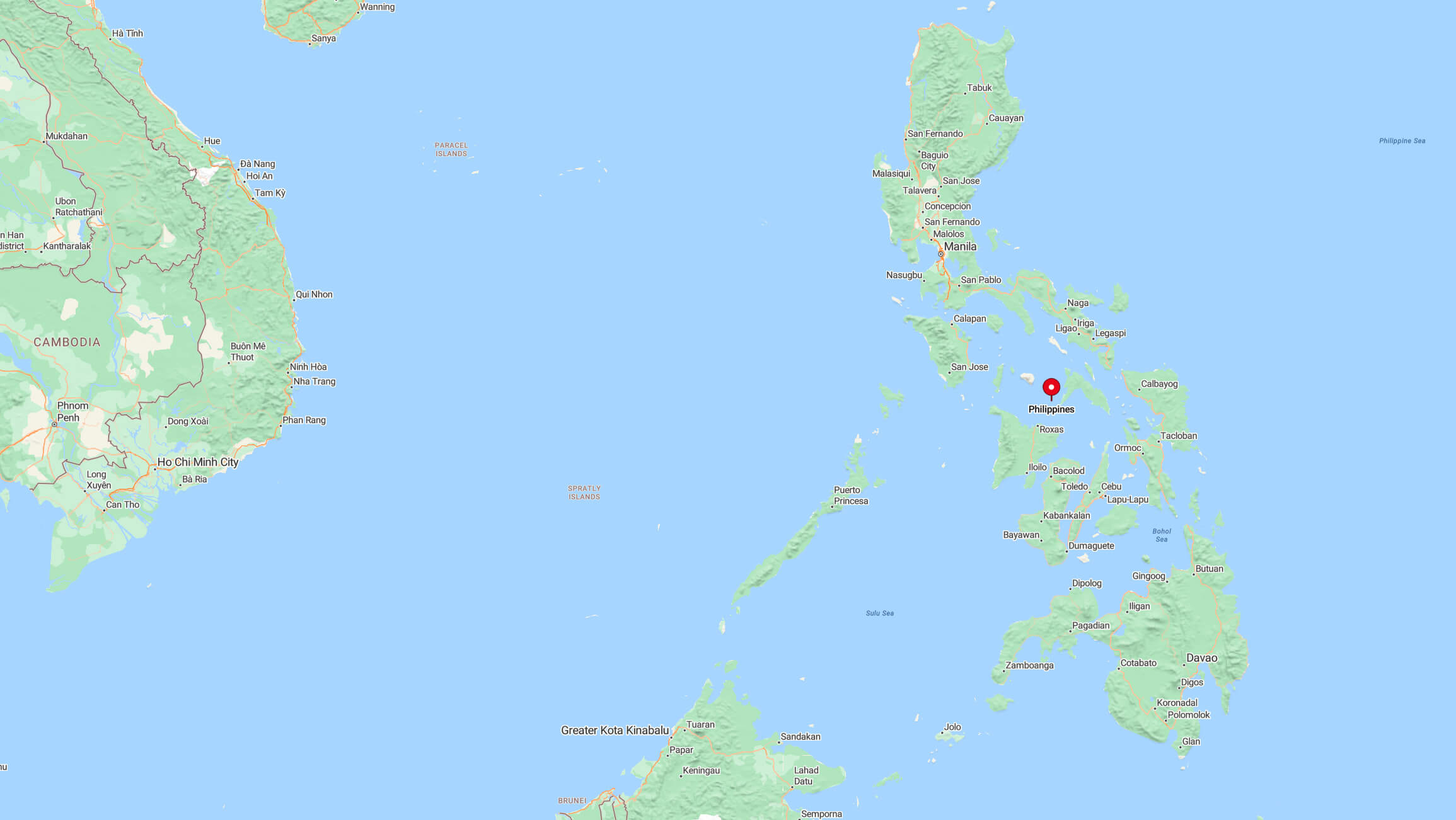 Physical map of Philippines
