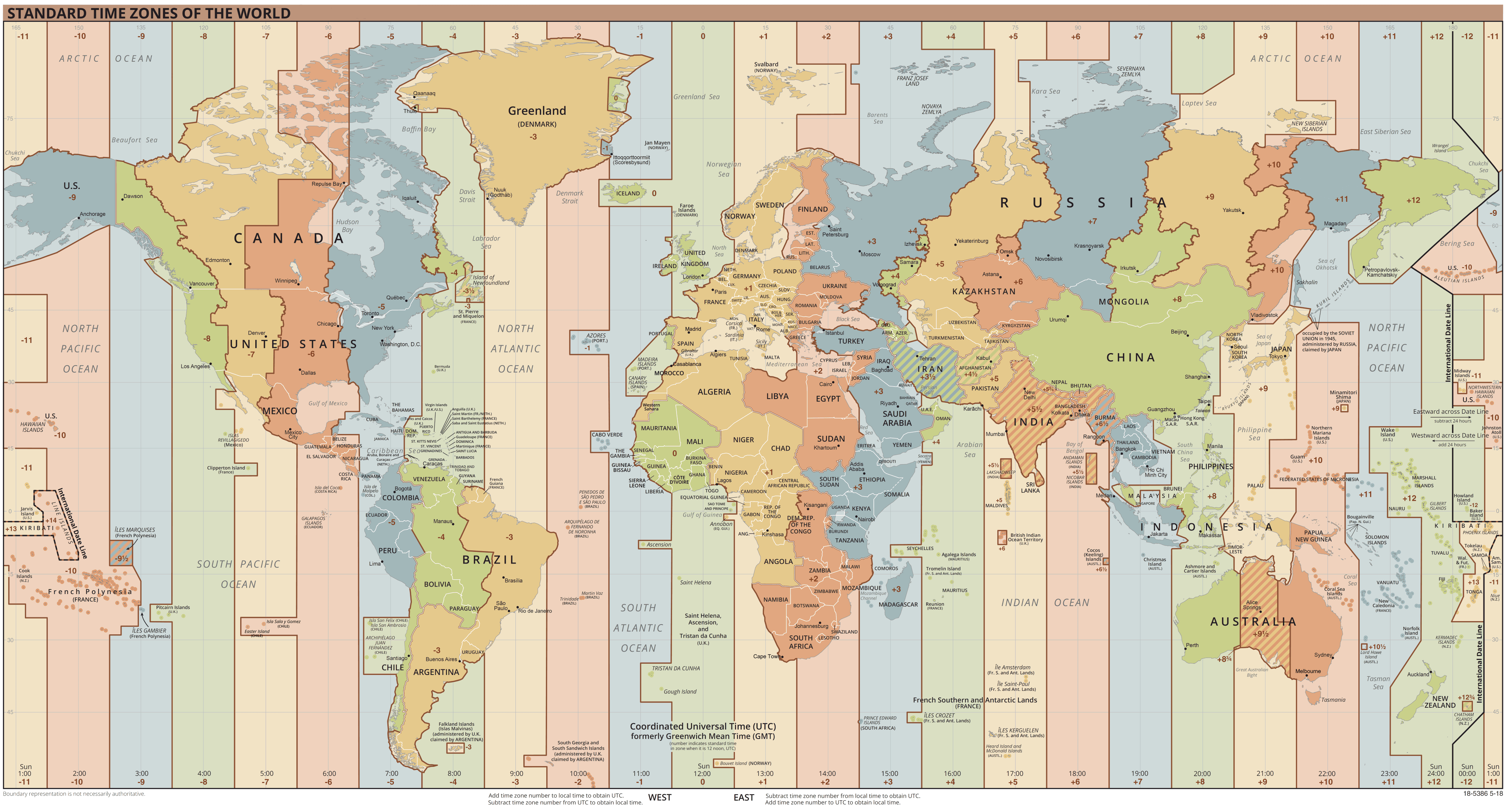 World and Philippines time zone map