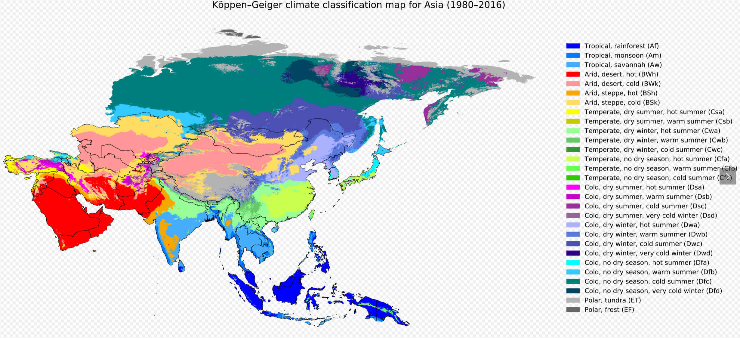 Asia climate map