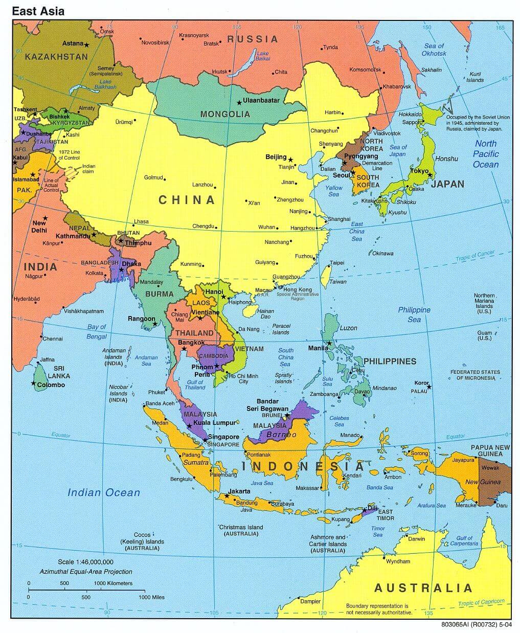 East Asia map