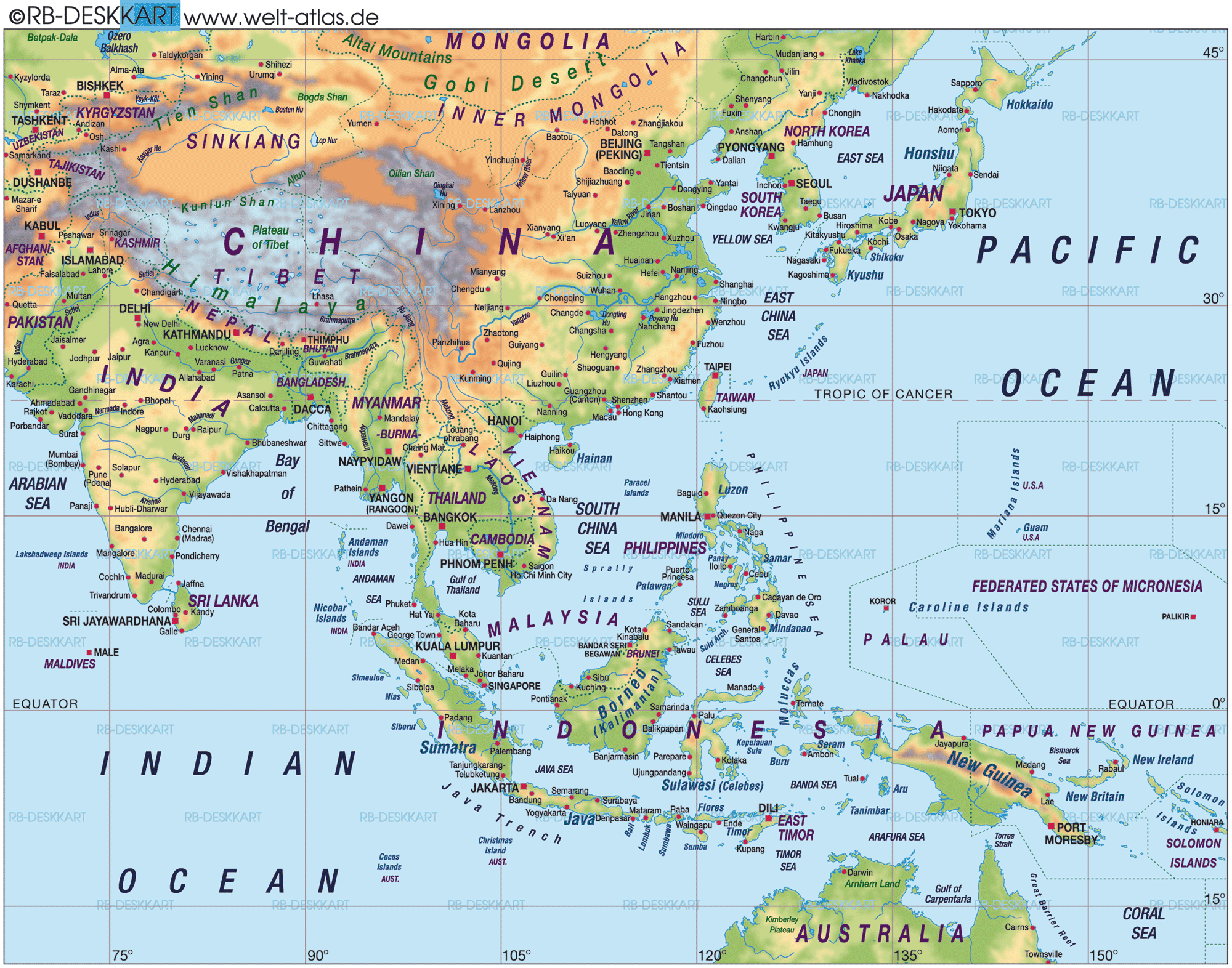 Far East Asia map